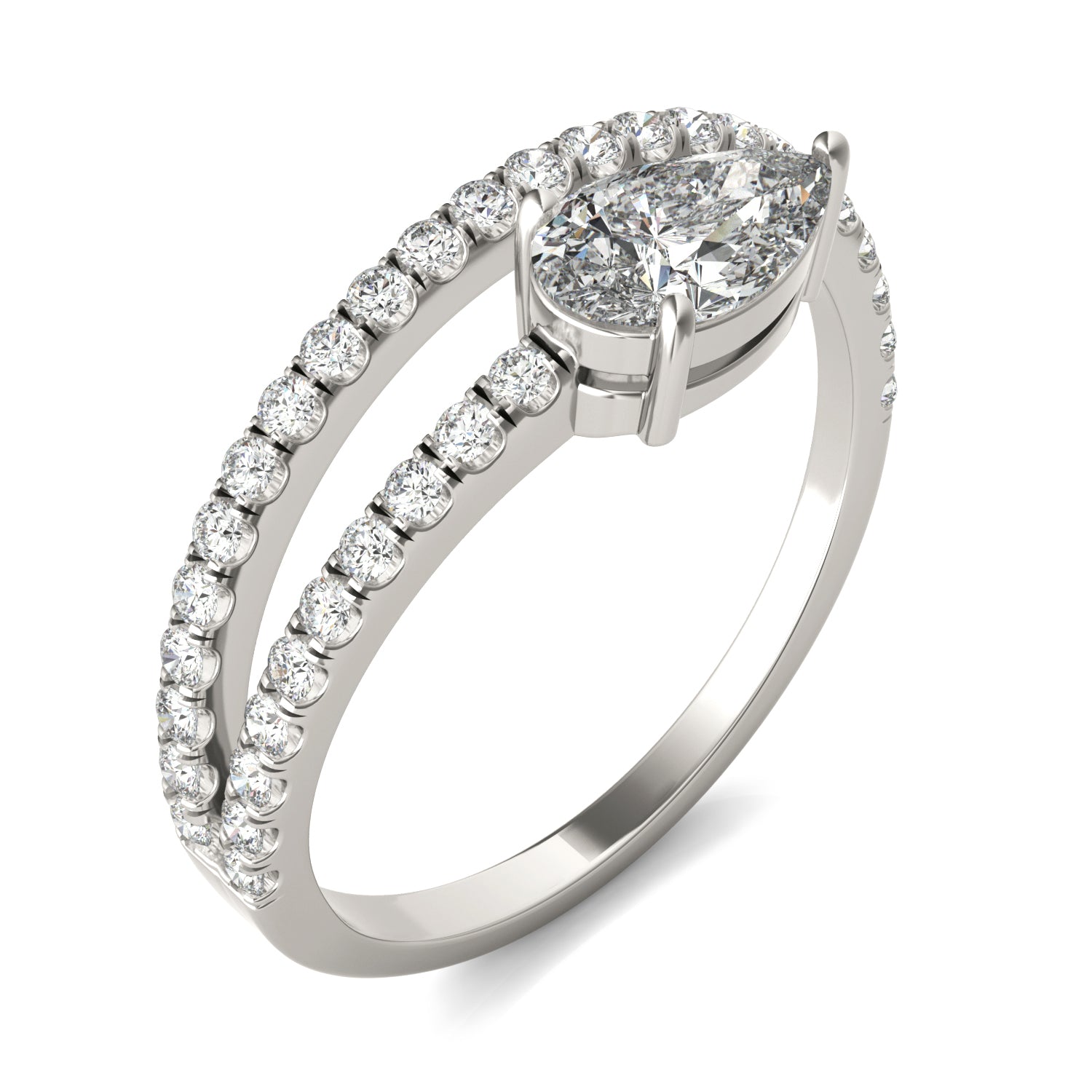 7/8 CTW Pear Caydia® Lab Grown Diamond Open Fashion Ring