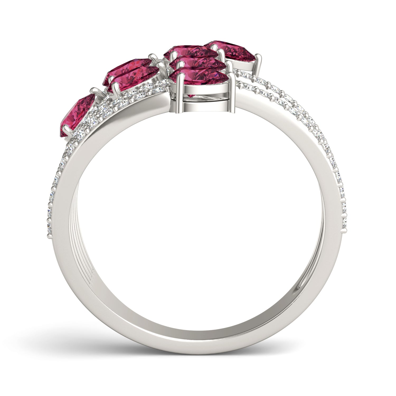 1/2 CTW Round Caydia® Lab Grown Diamond Statement Ring featuring Created Ruby