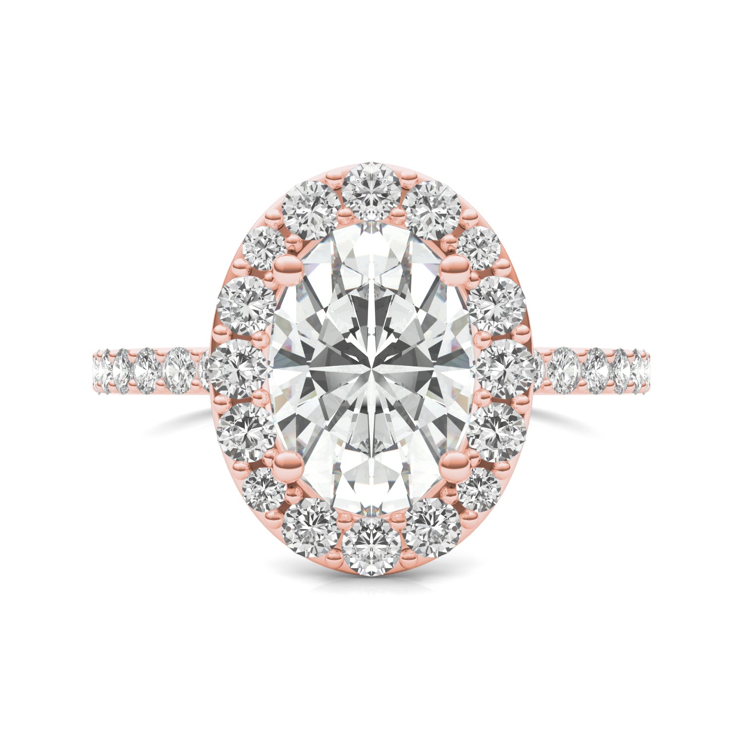 3.28 CTW DEW Elongated Oval Forever One™ Moissanite Classic Halo Ring