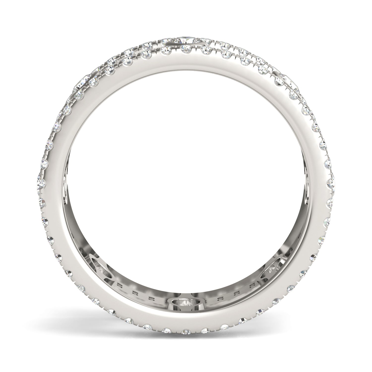 1 2/5 CTW Round Caydia® Lab Grown Diamond Couture Three Row Eternity Ring
