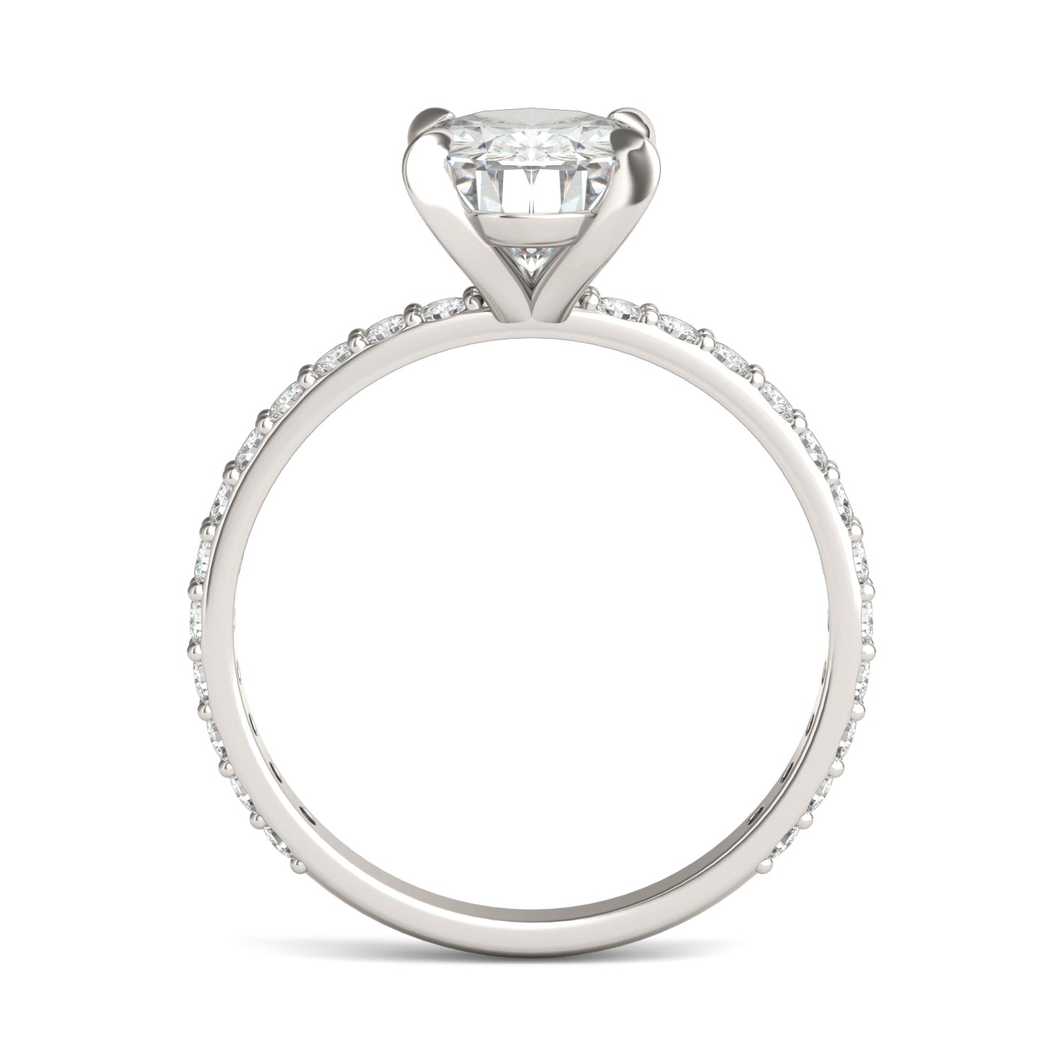 2 2/5 CTW Oval Caydia® Lab Grown Diamond Classic Solitaire with Side Accents Ring