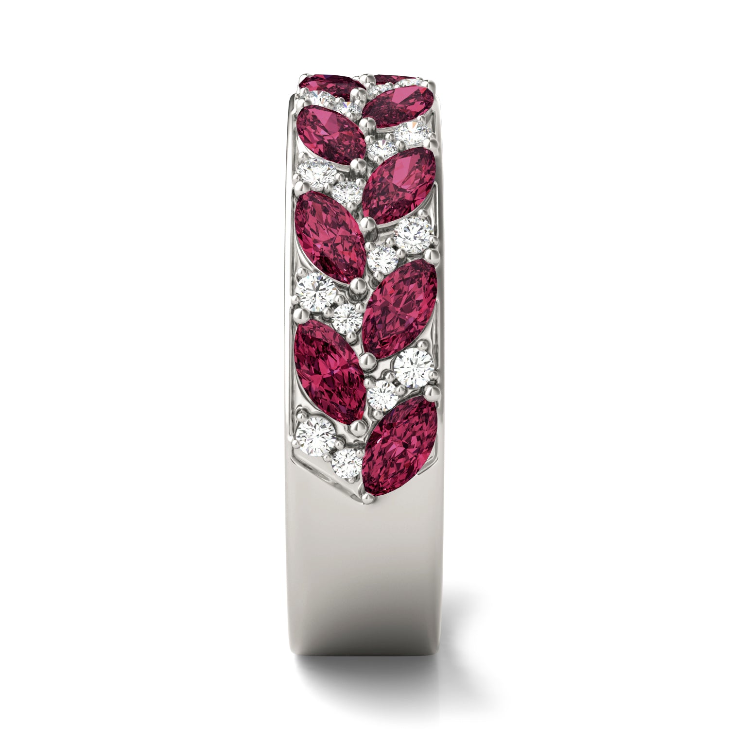 1/4 CTW Round Caydia® Lab Grown Diamond Alternating Anniversary Ring featuring Created Ruby