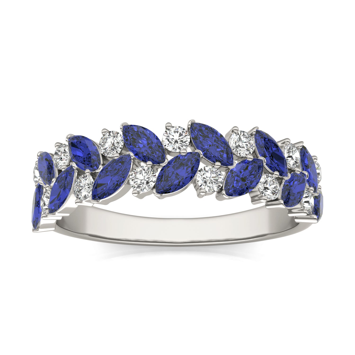 1/3 CTW Round Caydia® Lab Grown Diamond Alternating Ring featuring Created Sapphire