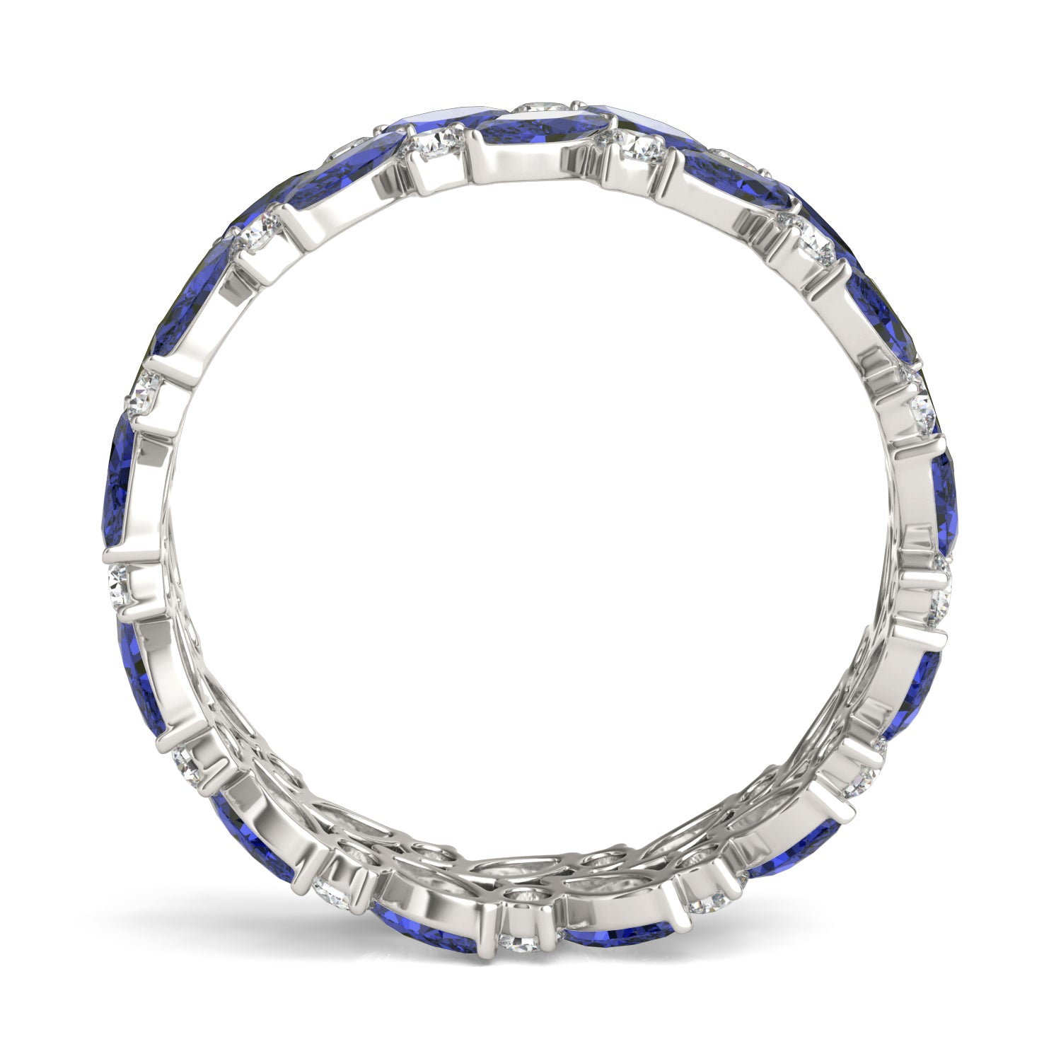 5/8 CTW Round Caydia® Lab Grown Diamond Alternating Eternity Ring featuring Created Sapphire