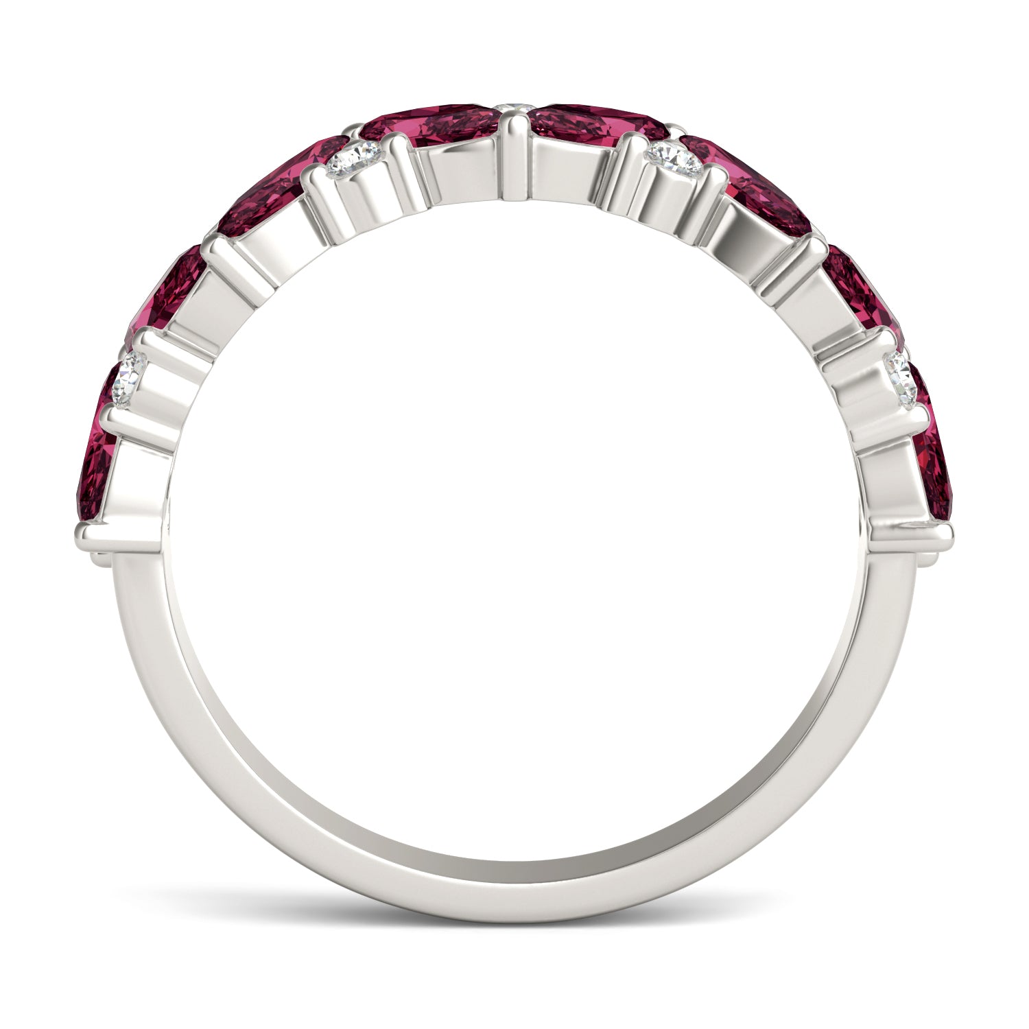 1/5 CTW Round Caydia® Lab Grown Diamond Alternating Classic Ring featuring Created Ruby