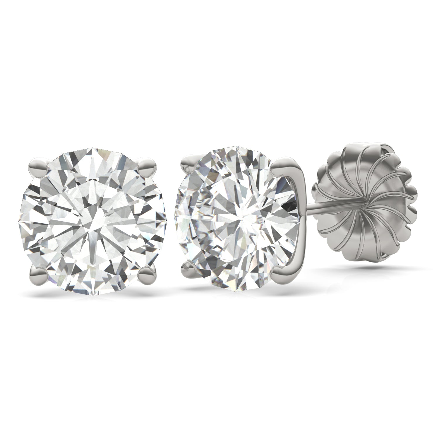 7.20 CTW DEW Round Forever One™ Moissanite Four Prong Martini Stud Earrings