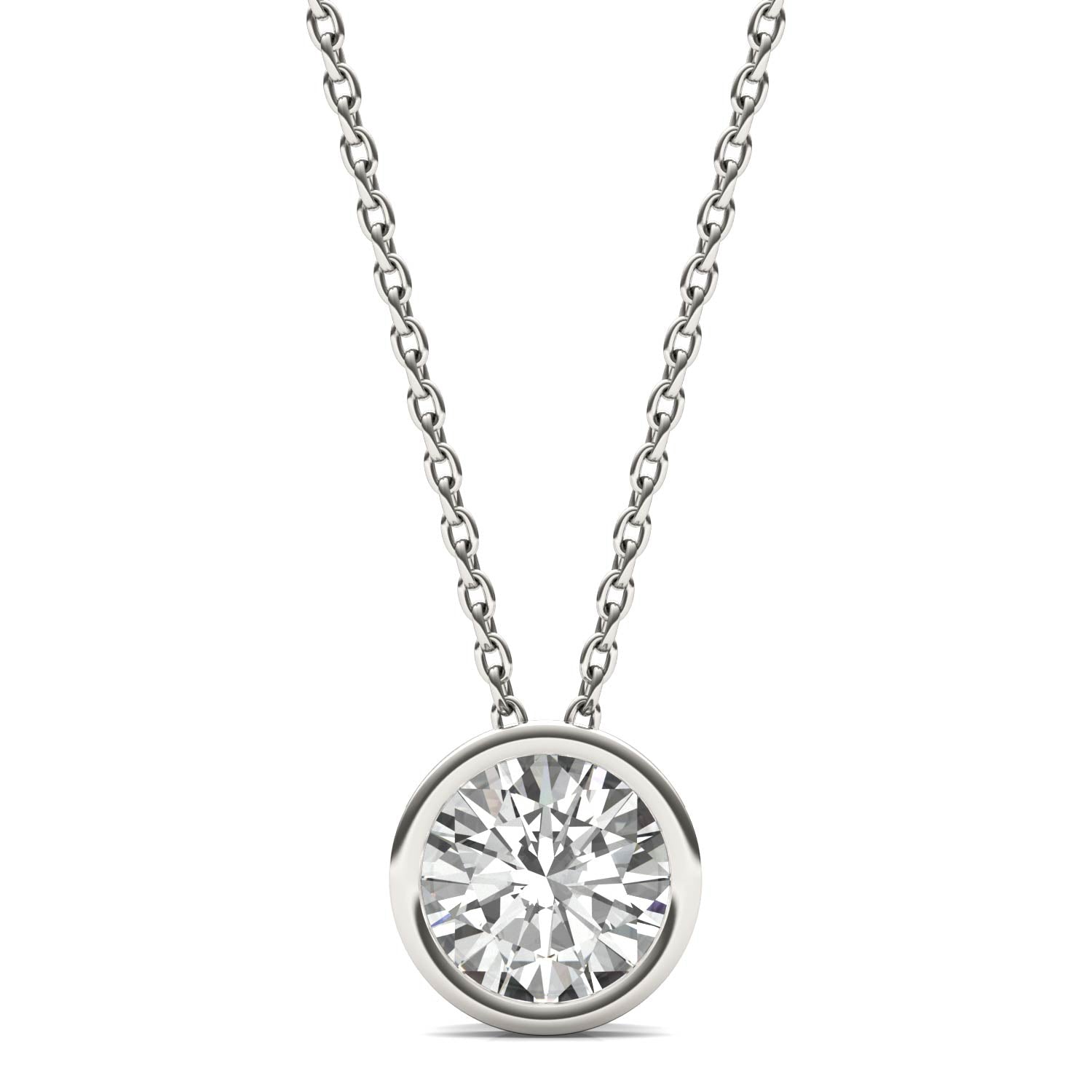 1.00 CTW DEW Round Forever Bright™ Moissanite Necklace