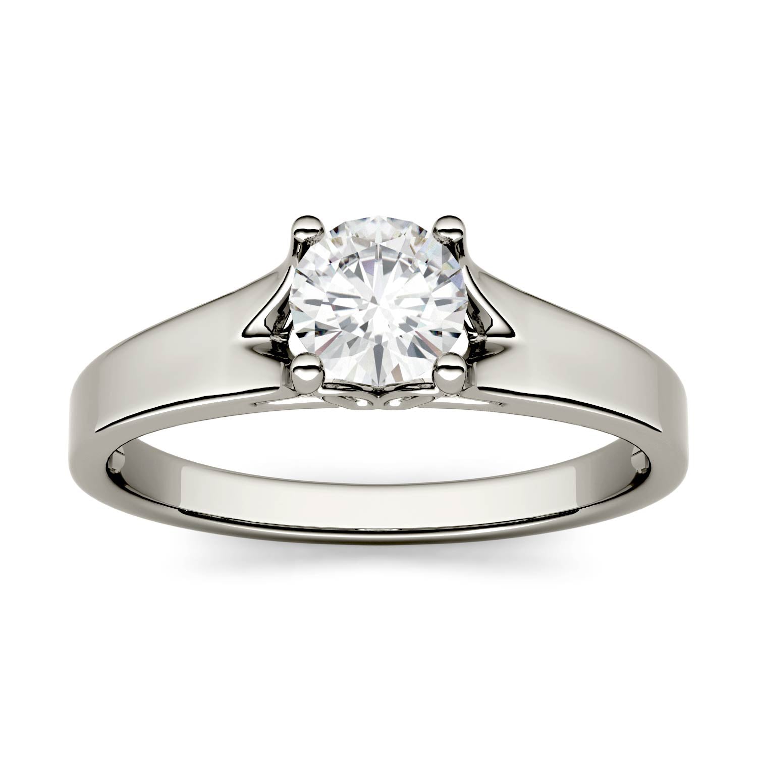 1.50 CTW DEW Round Forever One™ Moissanite Solitaire Peg Ring