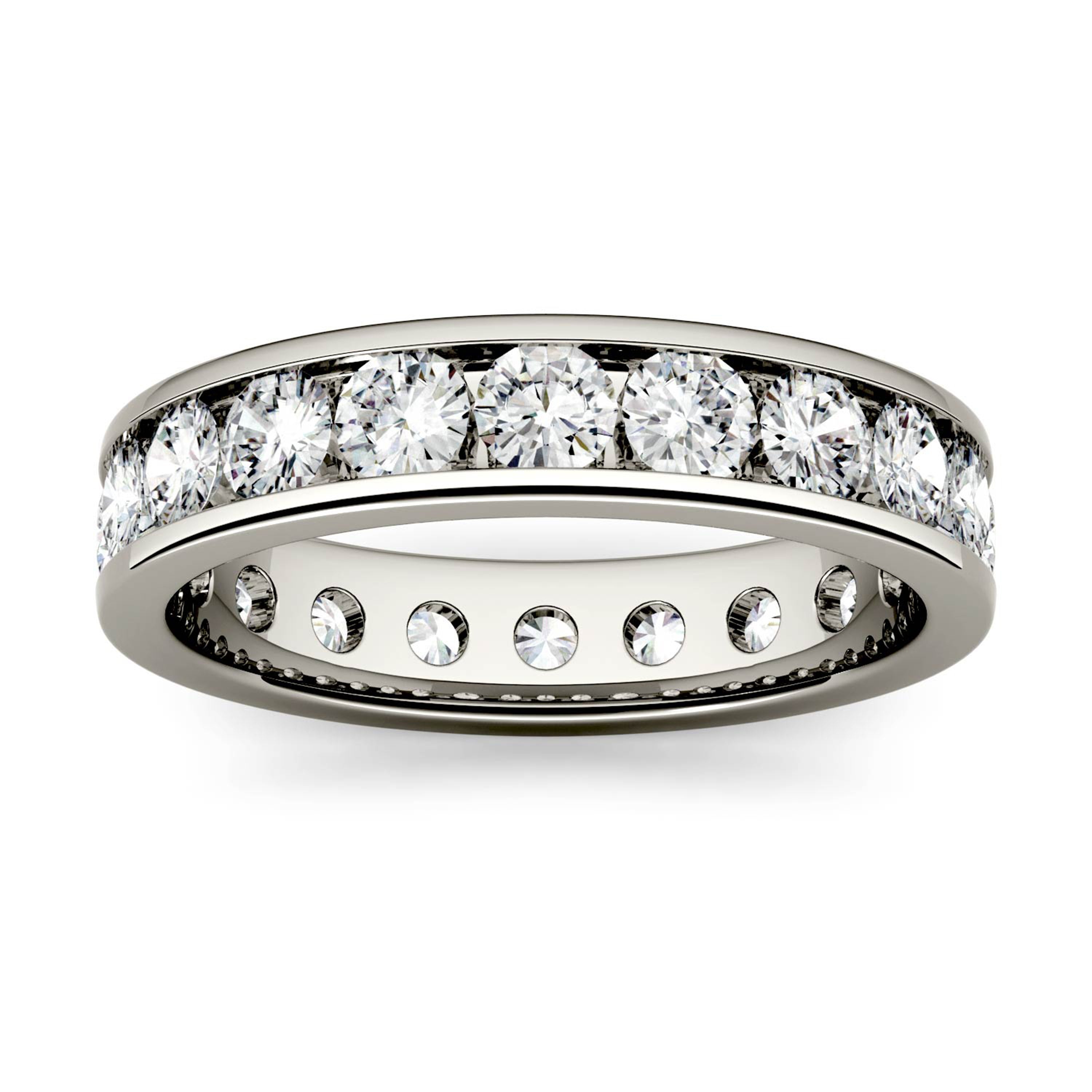 2.10 CTW DEW Round Forever One™ Moissanite Channel Set Eternity Band Ring
