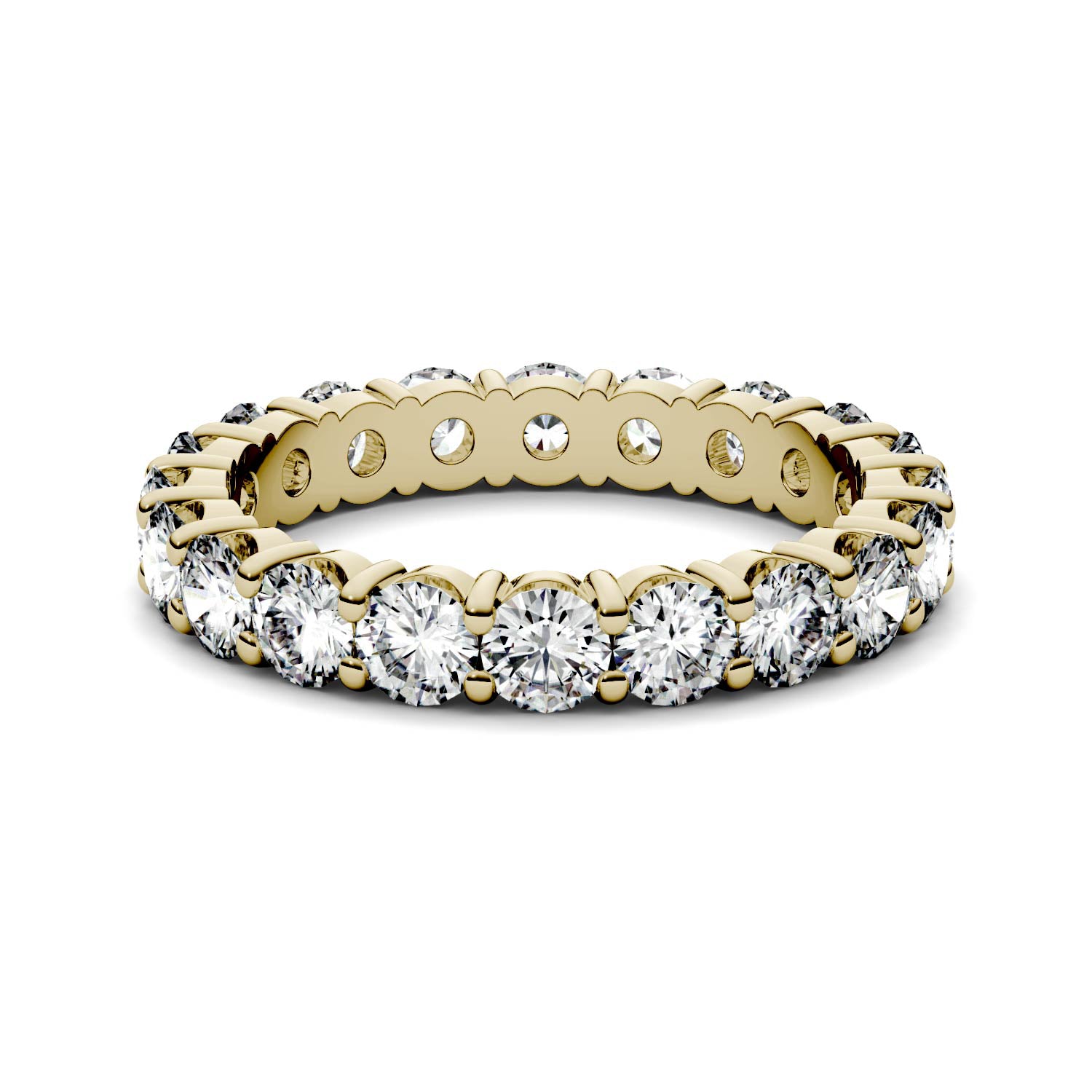 2.10 CTW DEW Round Forever One Moissanite Shared Prong Eternity Band Ring
