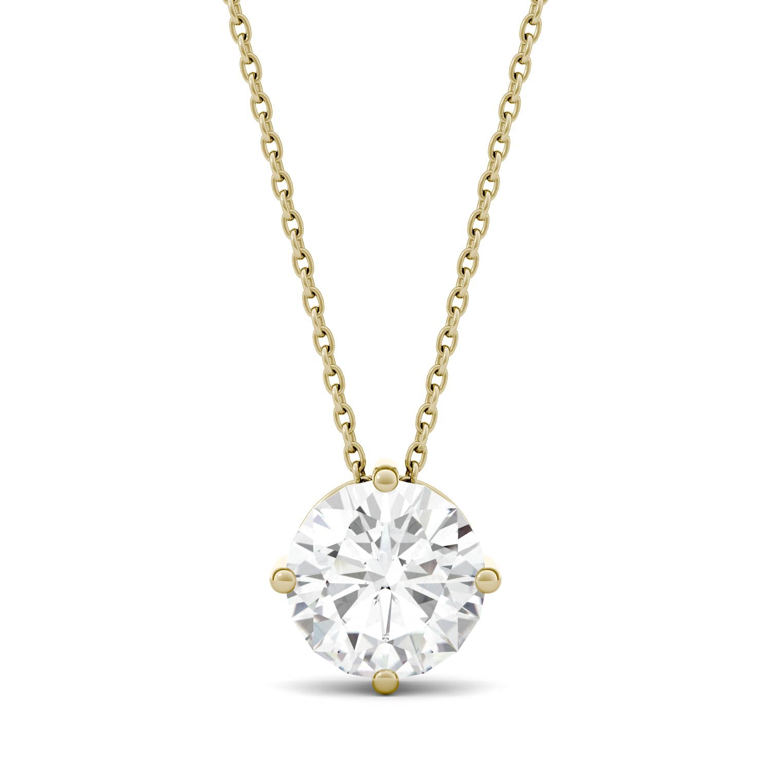 1.90 CTW DEW Round Forever One™ Moissanite Solitaire Pendant Necklace