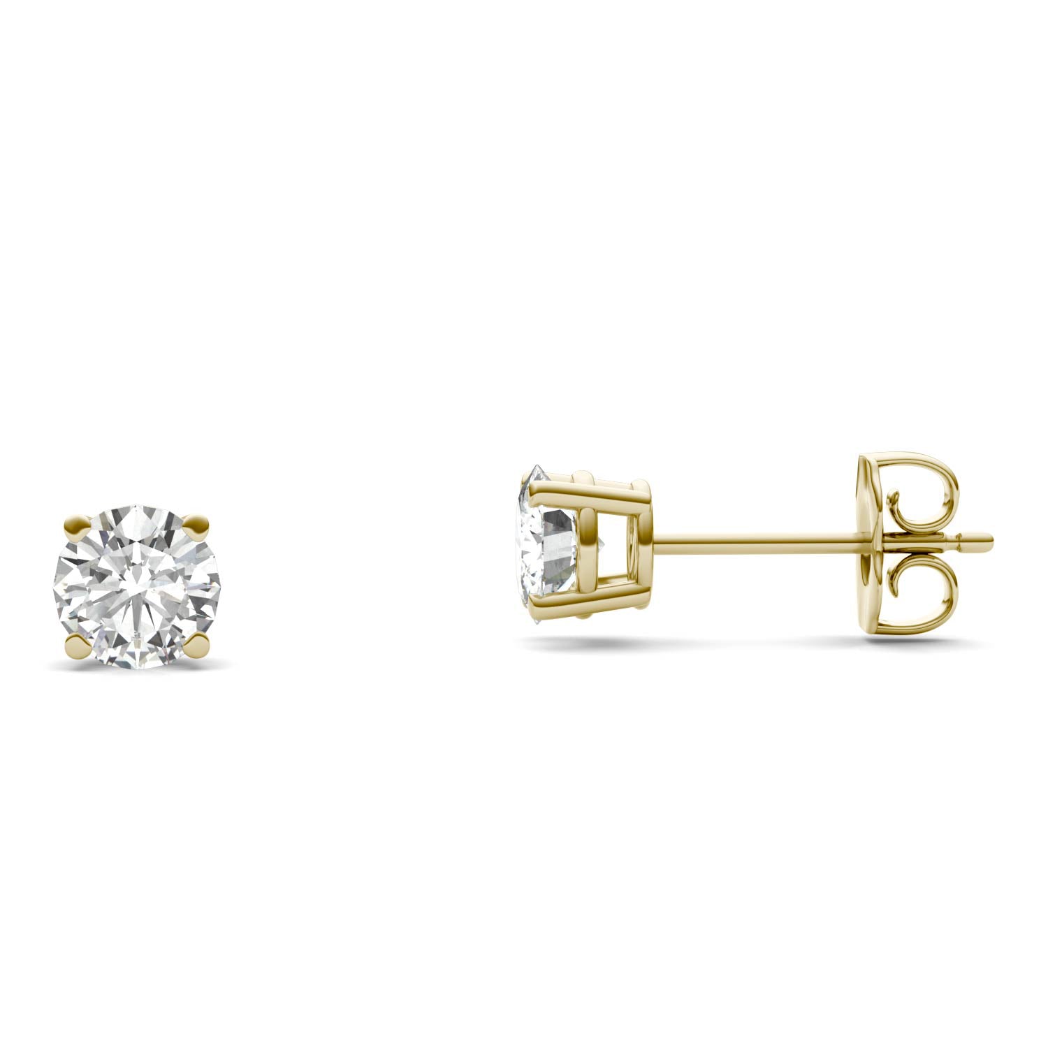 1.00 CTW DEW Round Forever One™ Moissanite Four Prong Stud Earrings