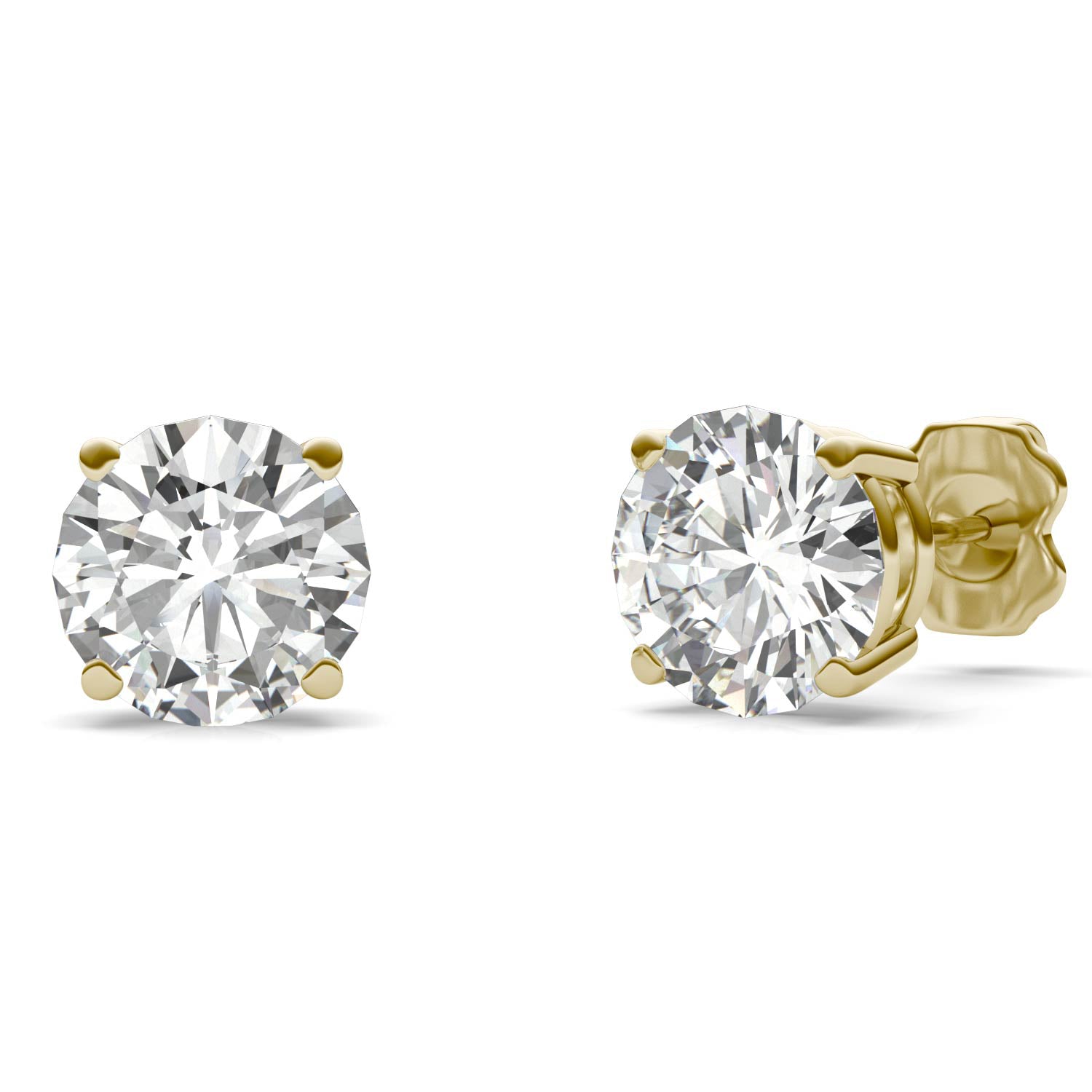 3.00 CTW DEW Round Forever One™ Moissanite Four Prong Stud Earrings
