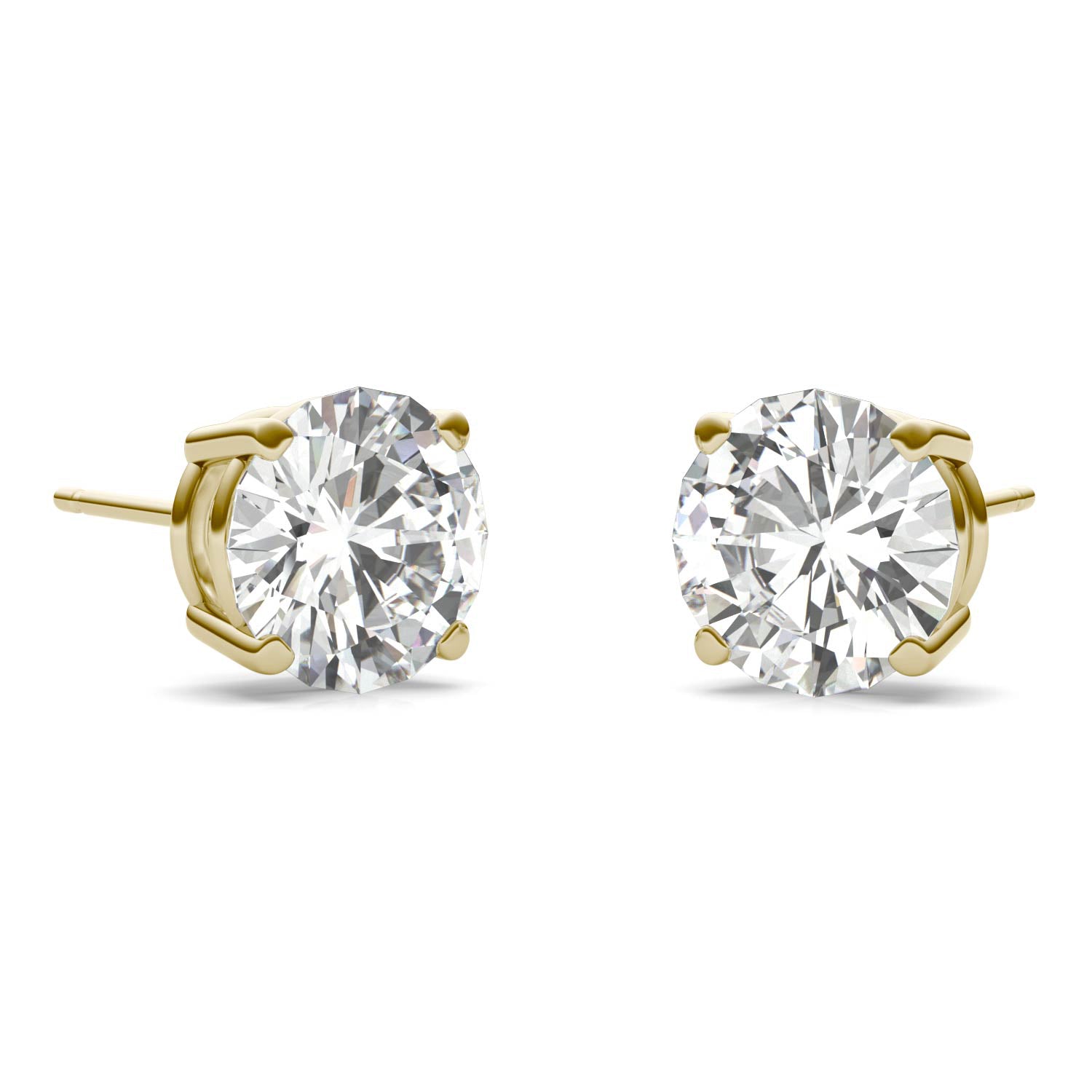 3 CTW DEW Round Forever One™ Moissanite Four Prong Stud Earrings