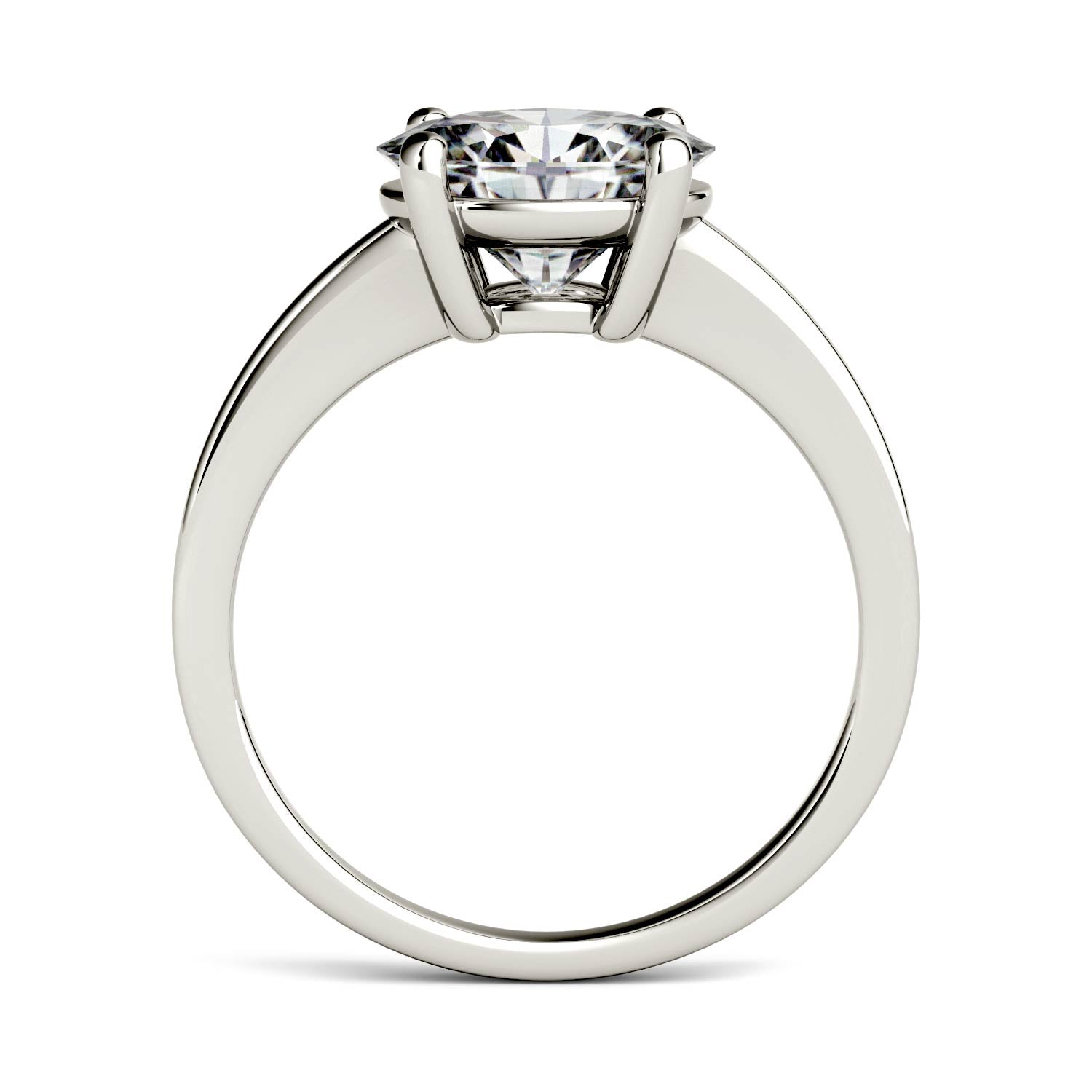 2.10 CTW DEW Oval Forever One™ Moissanite East-West Solitaire Engagement Ring