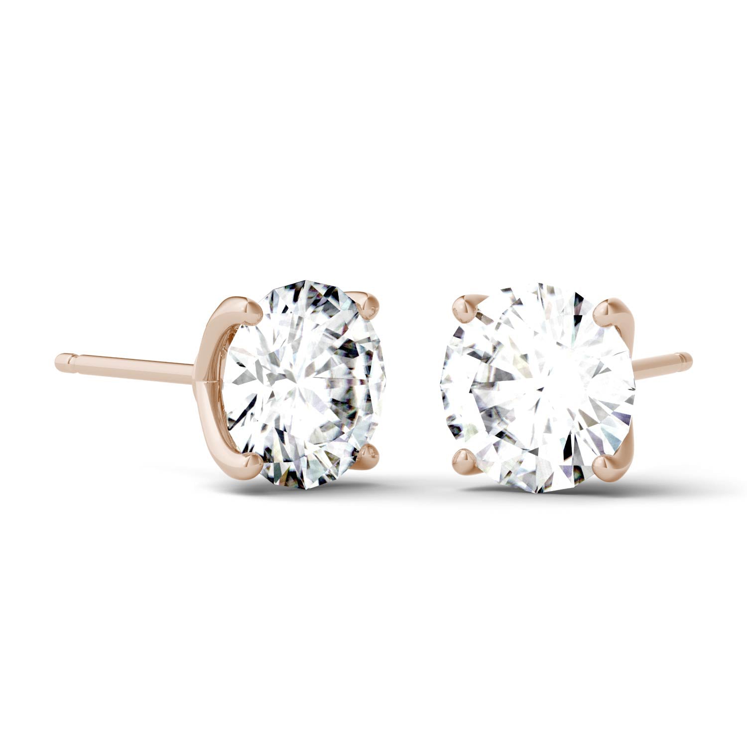 3.00 CTW DEW Round Forever One™ Moissanite Four Prong Martini Stud Earrings