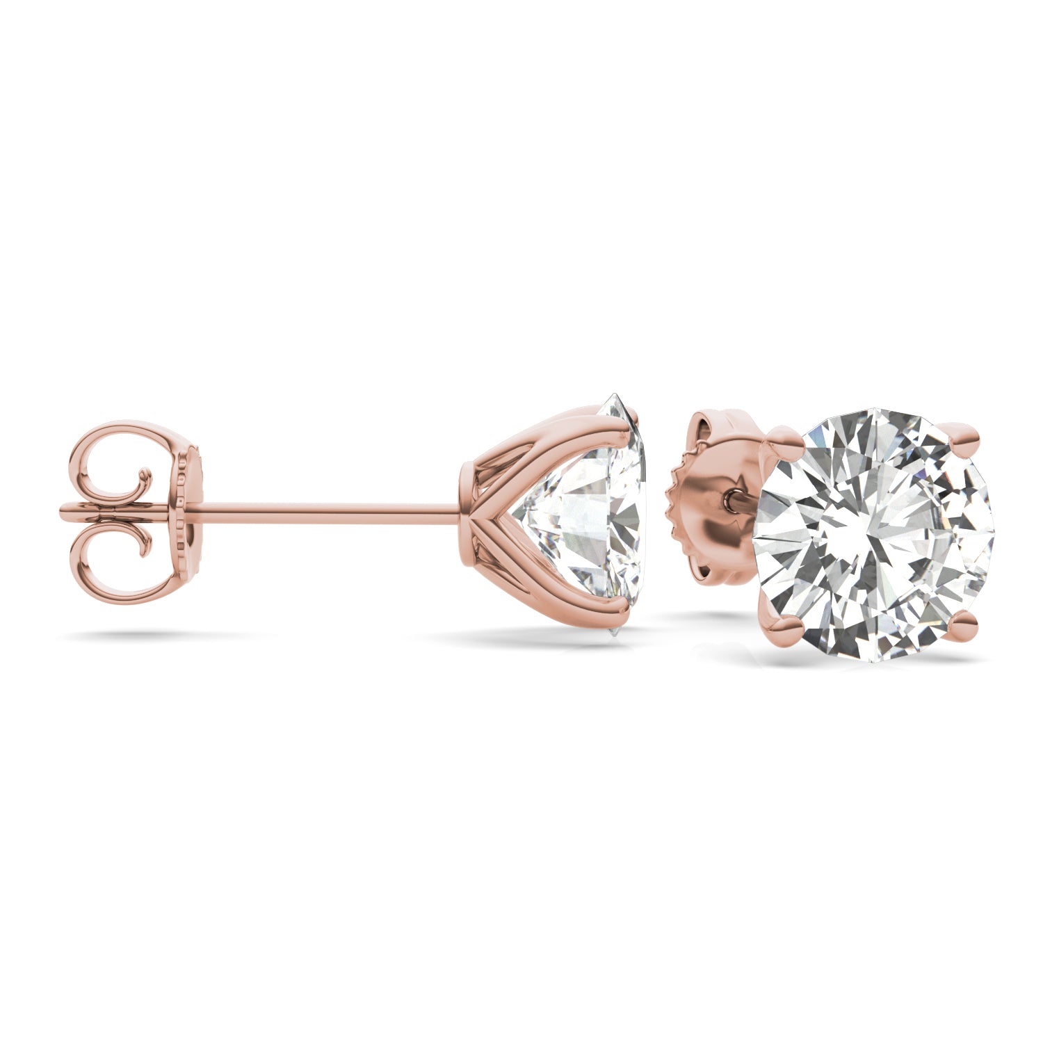 7.20 CTW DEW Round Forever One™ Moissanite Four Prong Martini Stud Earrings