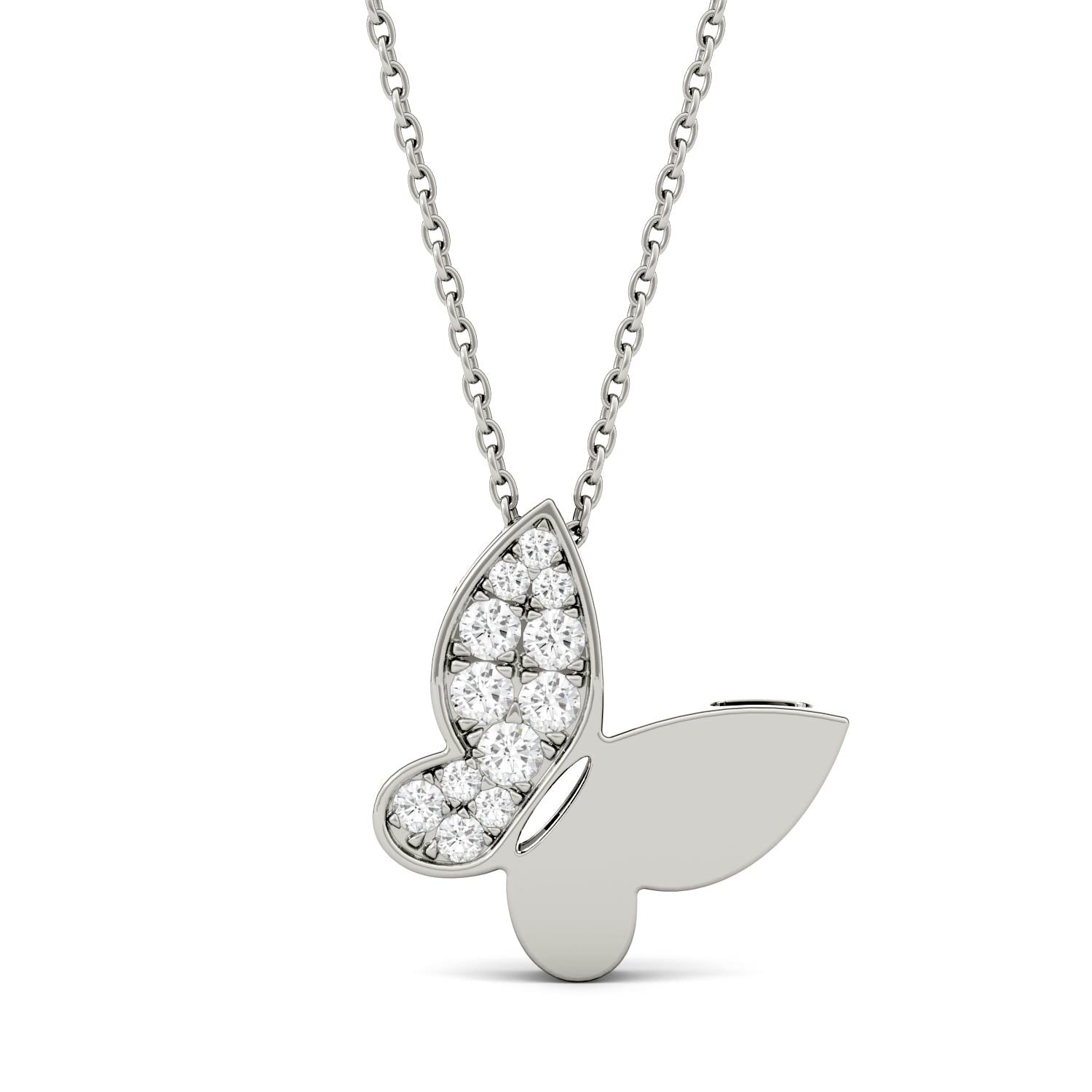 0.17 CTW DEW Round Forever One™ Moissanite Butterfly Necklace
