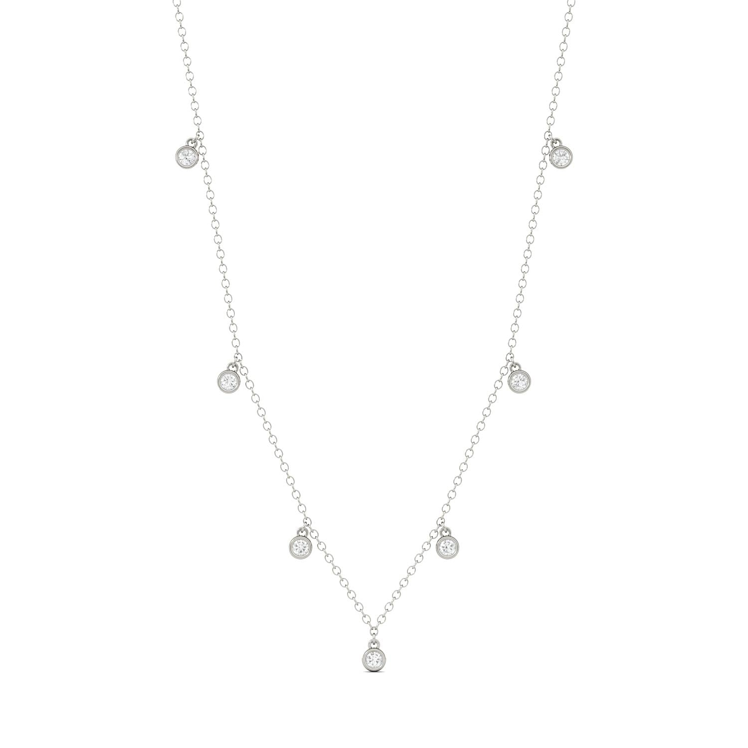 0.17 CTW DEW Round Forever One™ Moissanite Station Necklace