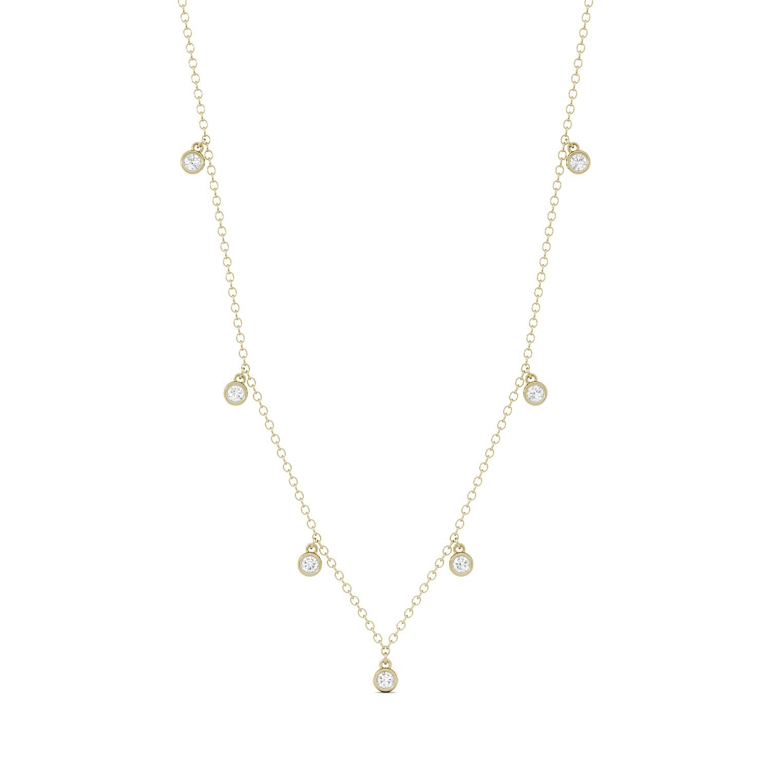 0.17 CTW DEW Round Forever One™ Moissanite Station Necklace