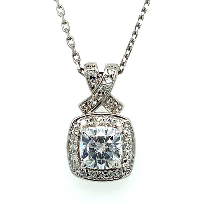 1.26 CTW DEW Cushion Forever One™ Moissanite Necklace