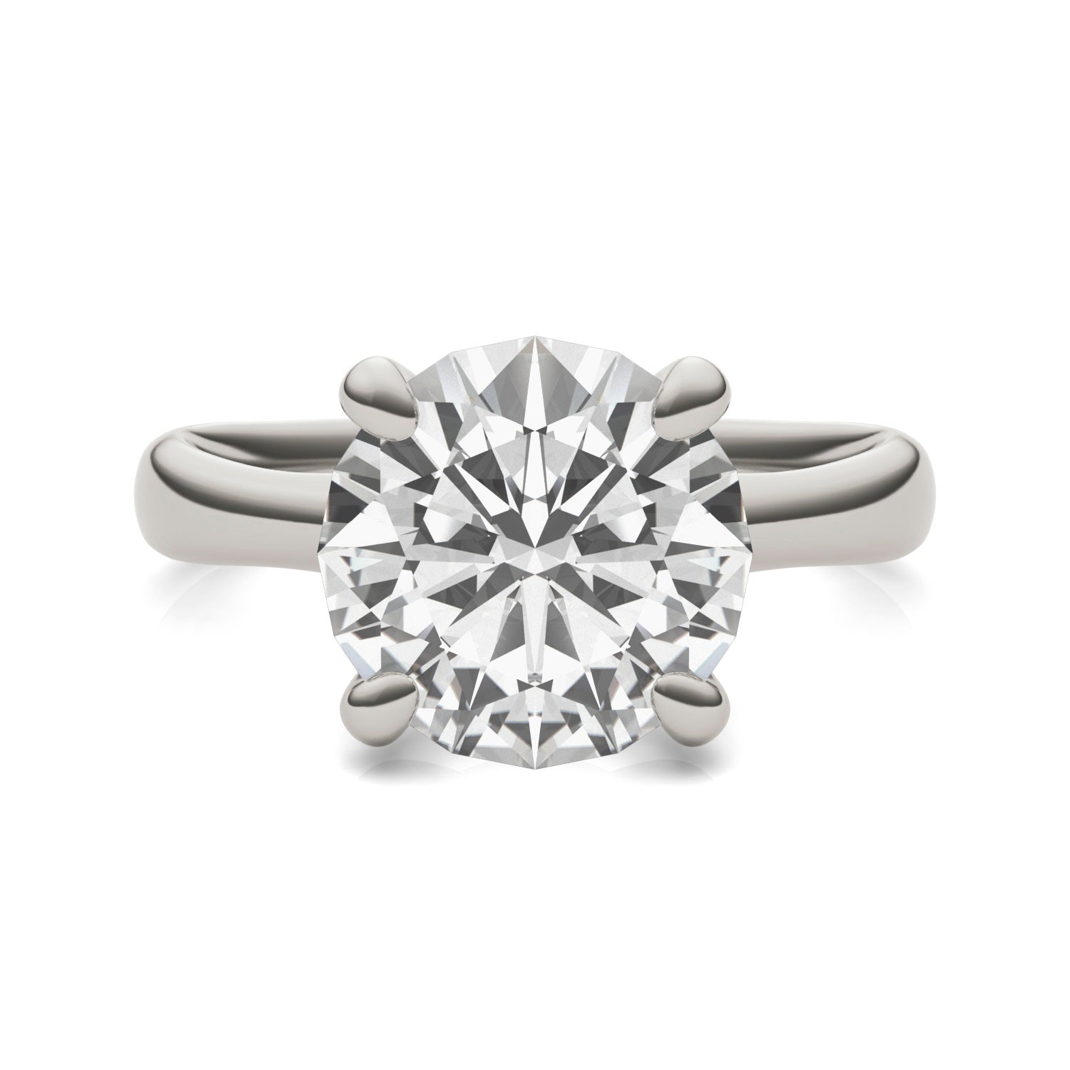 3.60 CTW DEW Round Forever One™ Moissanite Four Prong Solitaire Engagement Ring