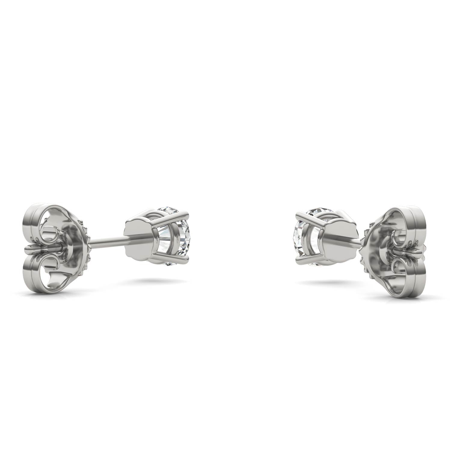 0.46 CTW DEW Round Forever One™ Moissanite Four Prong Stud Earrings
