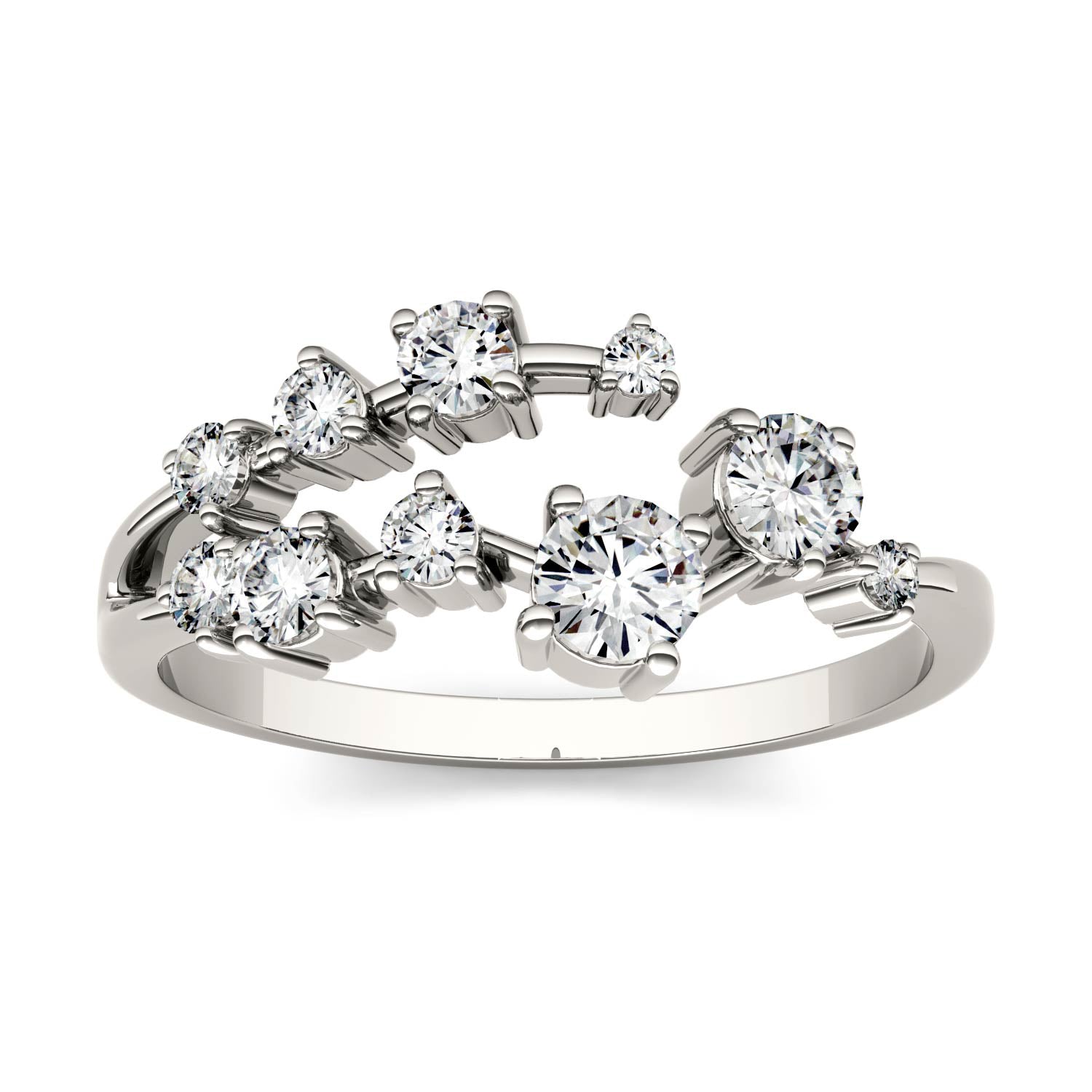 0.50 CTW DEW Round Moissanite by Charles & Colvard® Petite Galaxy Ring