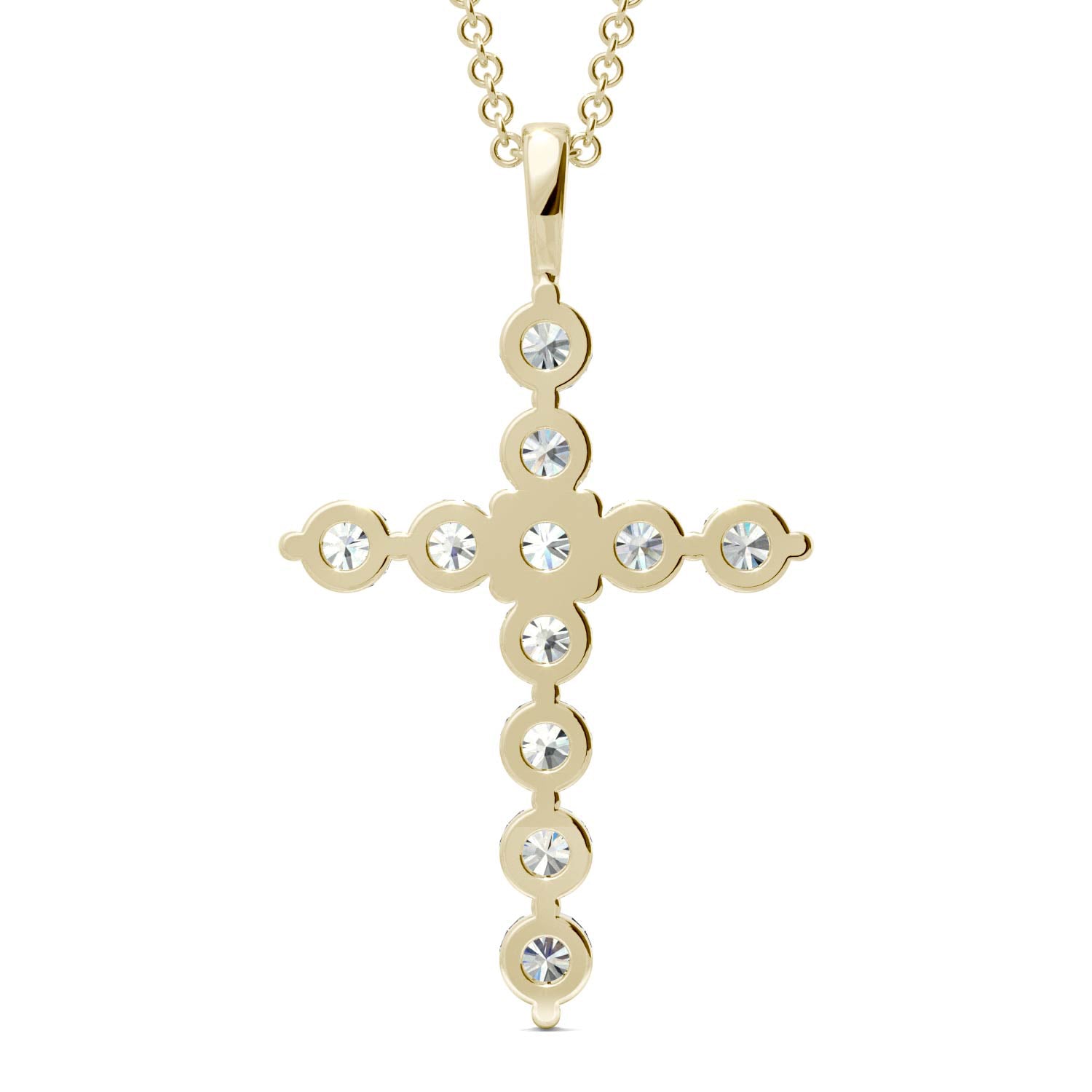 1.10 CTW DEW Round Forever Bright™ Moissanite Cross Necklace