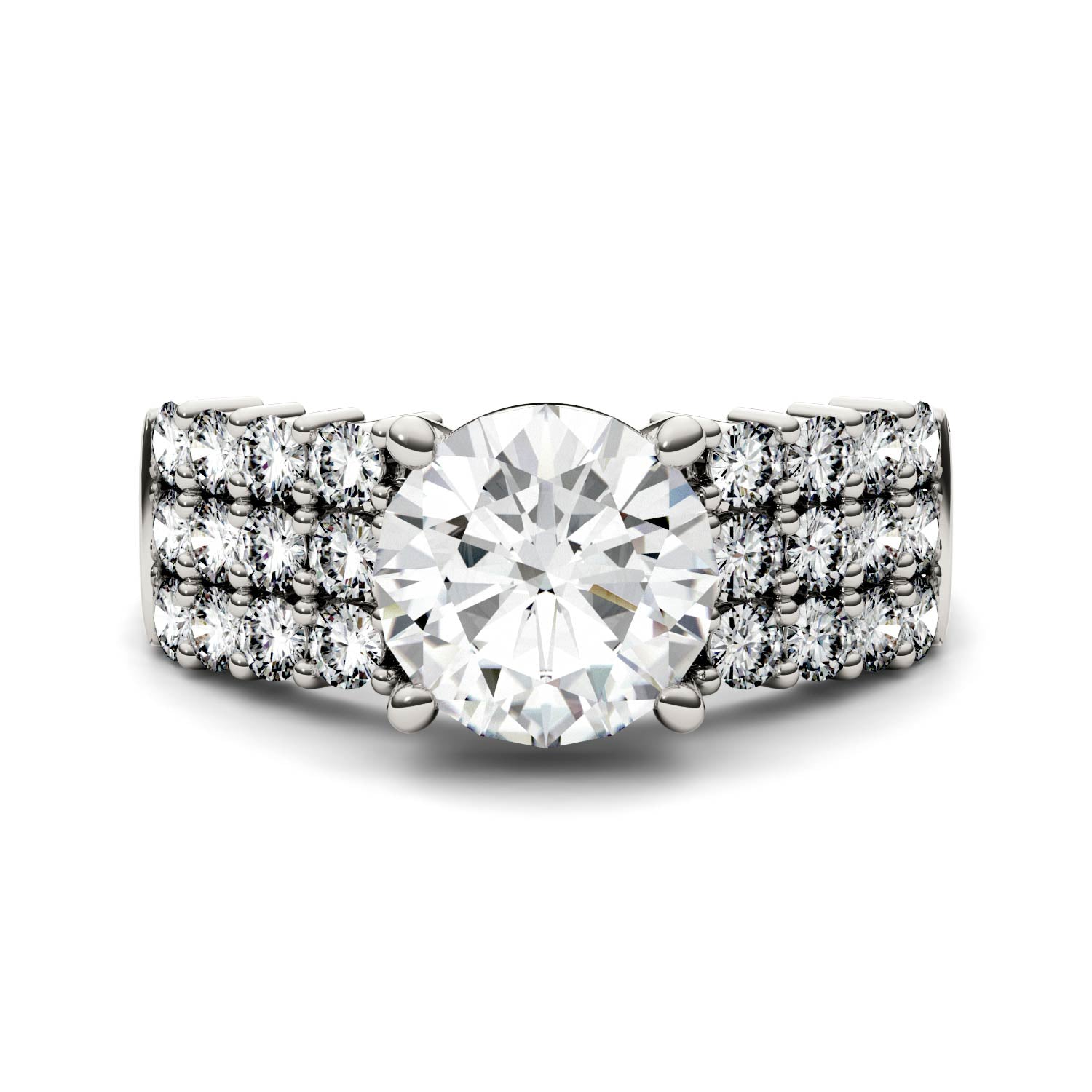 2.92 CTW DEW Round Forever One™ Moissanite Ring