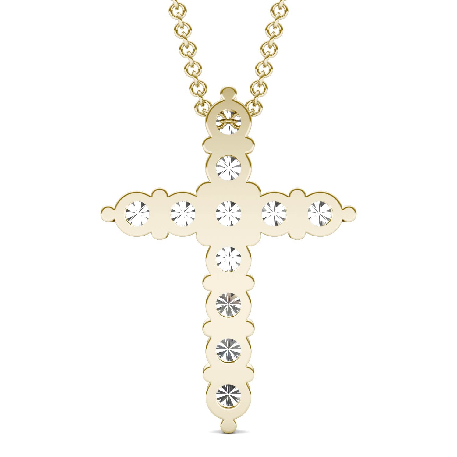 1.10 CTW DEW Round Forever One™ Moissanite Cross Necklace