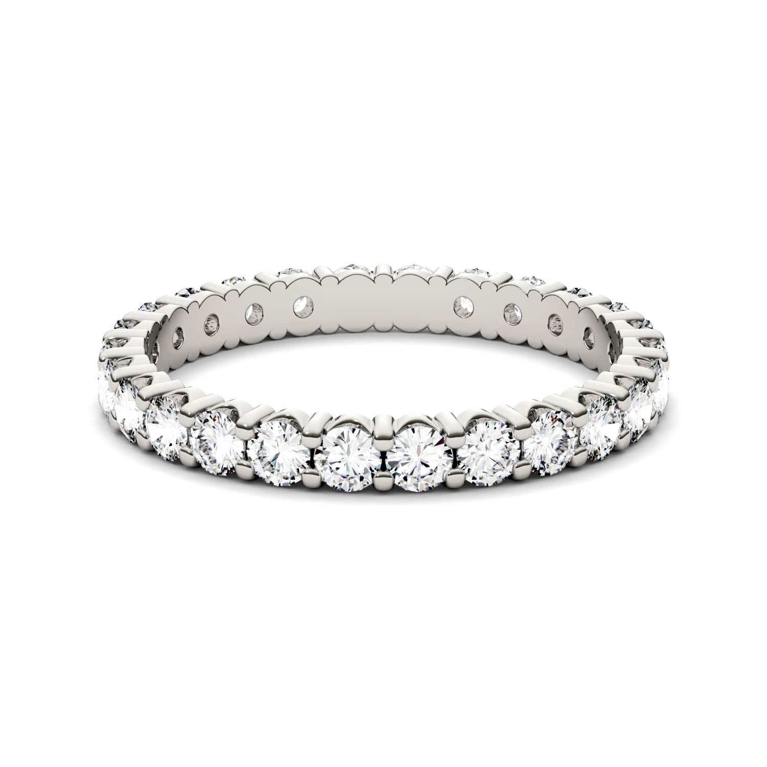 1.08 CTW DEW Round Forever One™ Moissanite Prong Set Eternity Band Ring