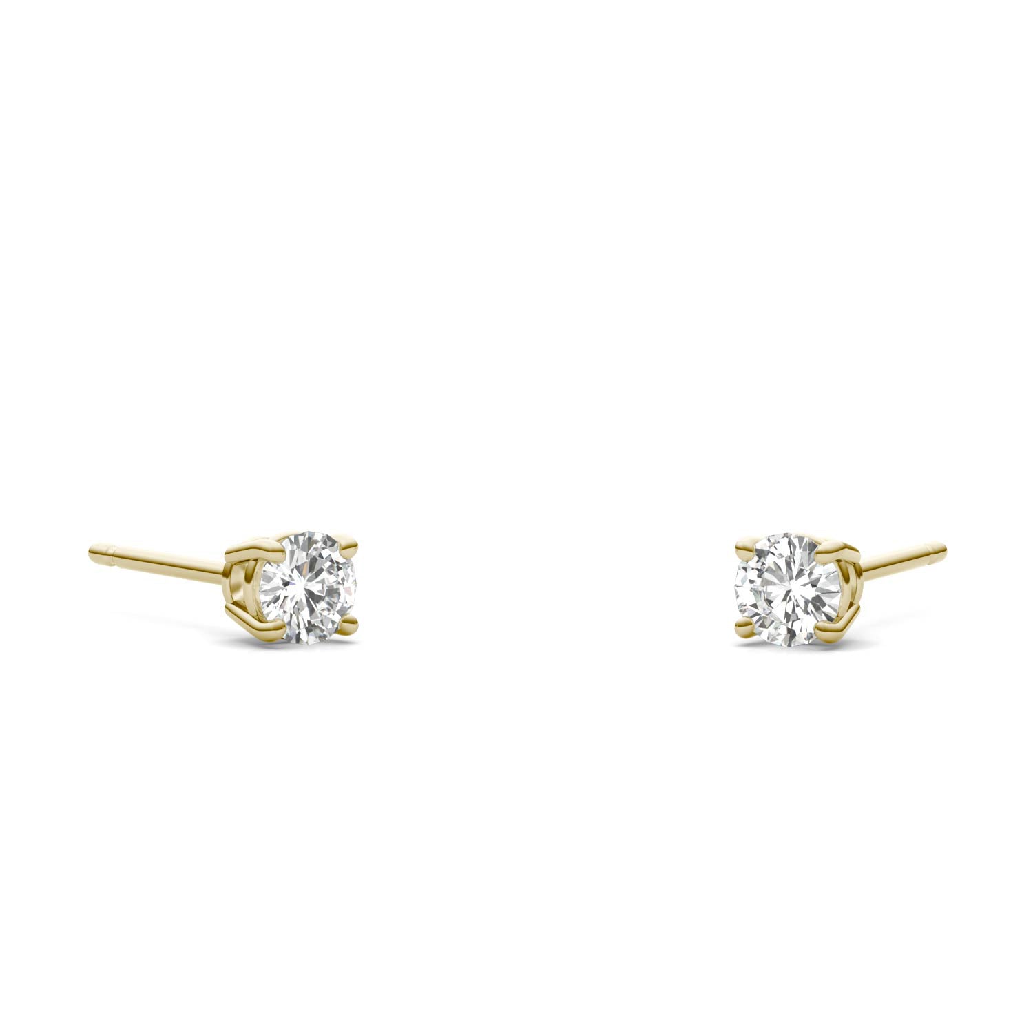 0.20 CTW DEW Round Forever One™ Moissanite Four Prong Stud Earrings