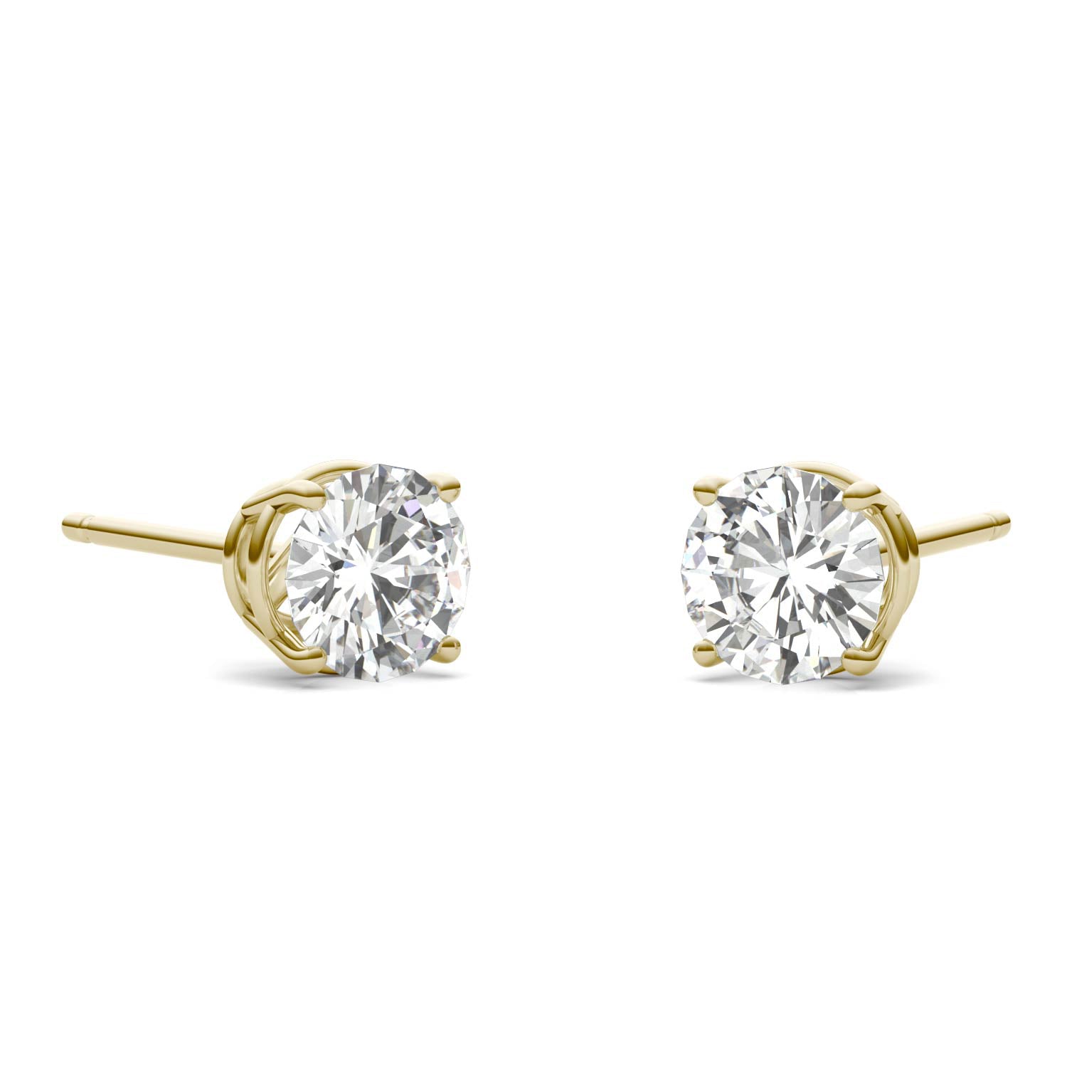 1.20 CTW DEW Round Forever One™ Moissanite Four Prong Stud Earrings