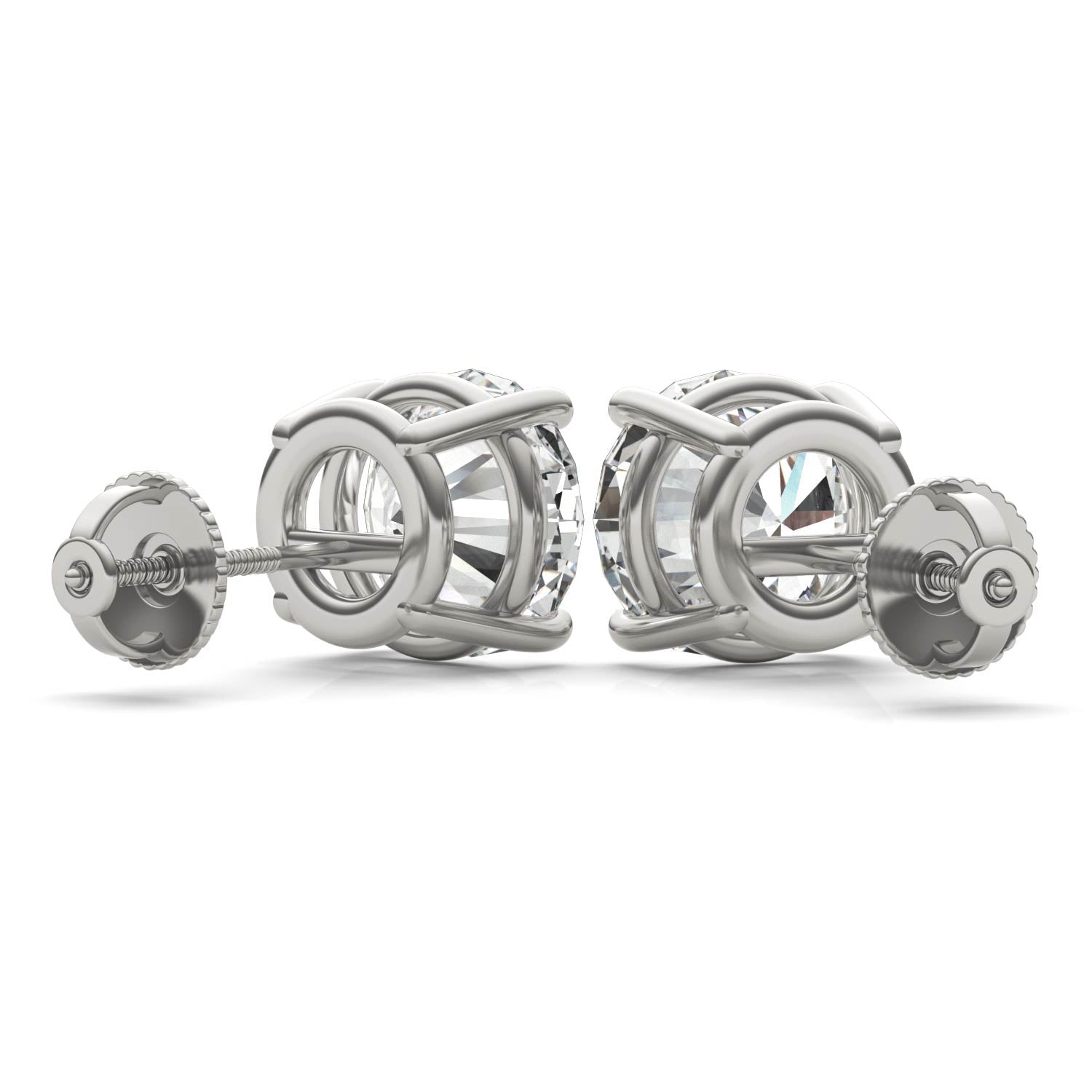 5.40 CTW DEW Round Forever One™ Moissanite Four Prong Stud Earrings