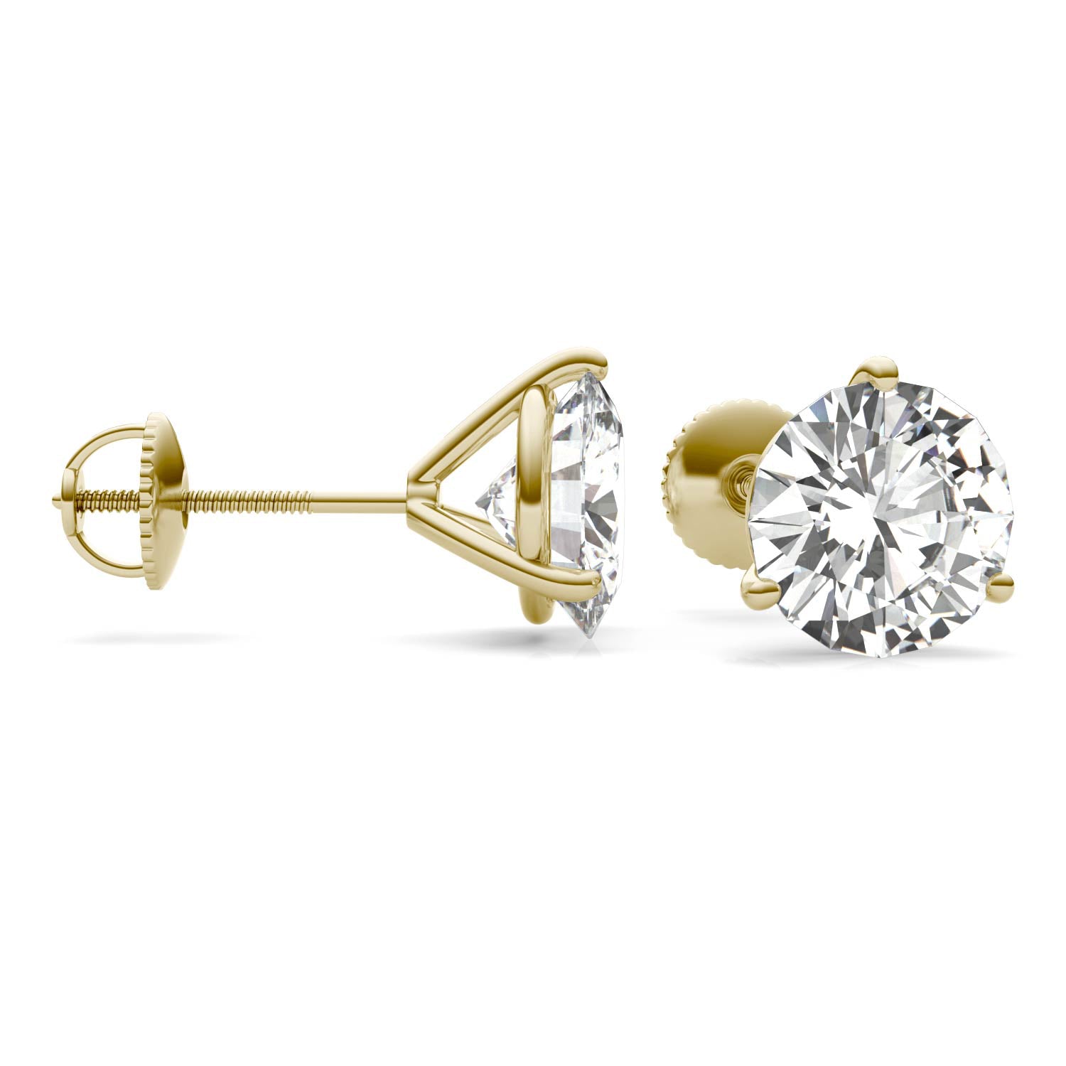 5.40 CTW DEW Round Forever One™ Moissanite Three Prong Martini Stud Earrings