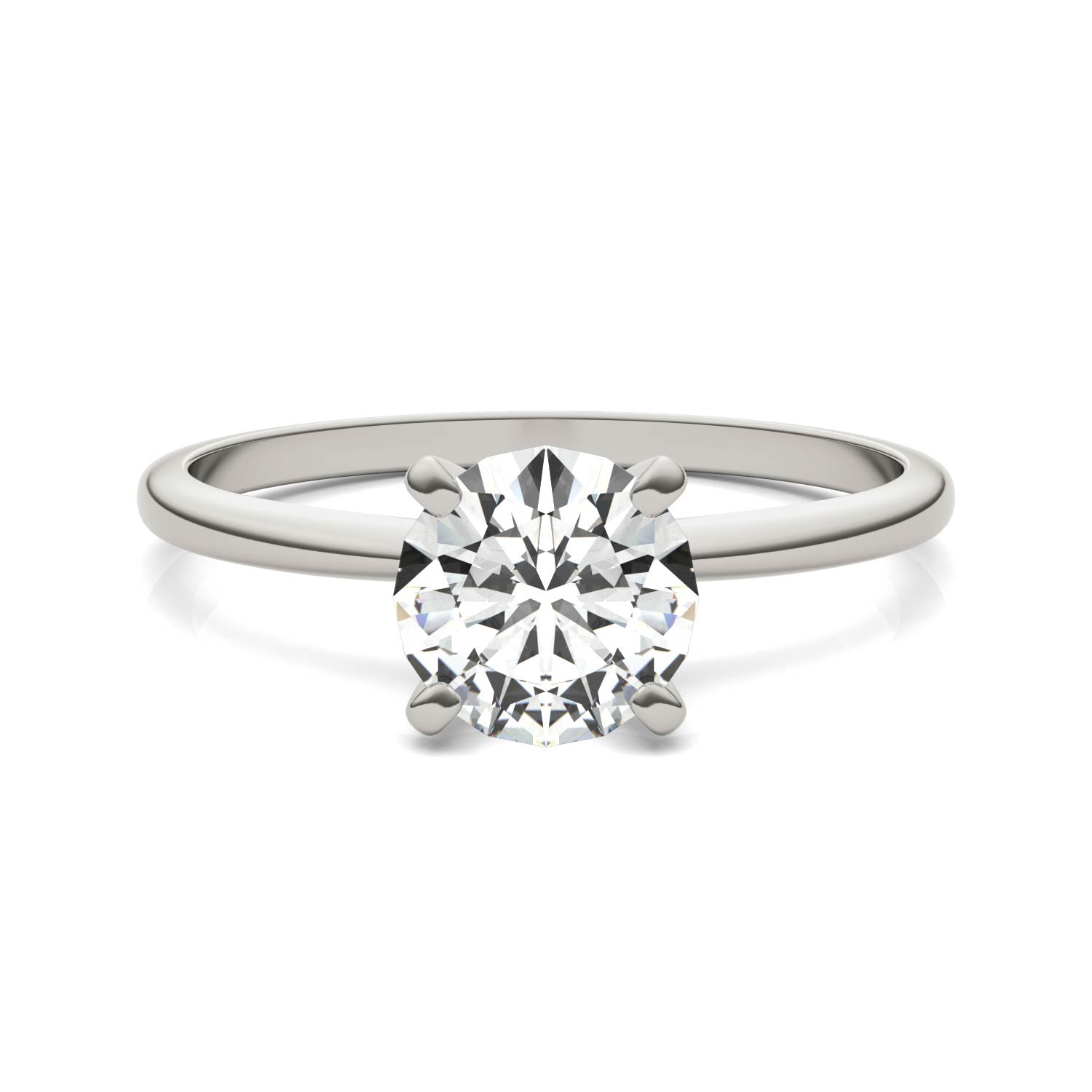 1.00 CTW DEW Round Forever One™ Moissanite Solitaire Engagement Ring