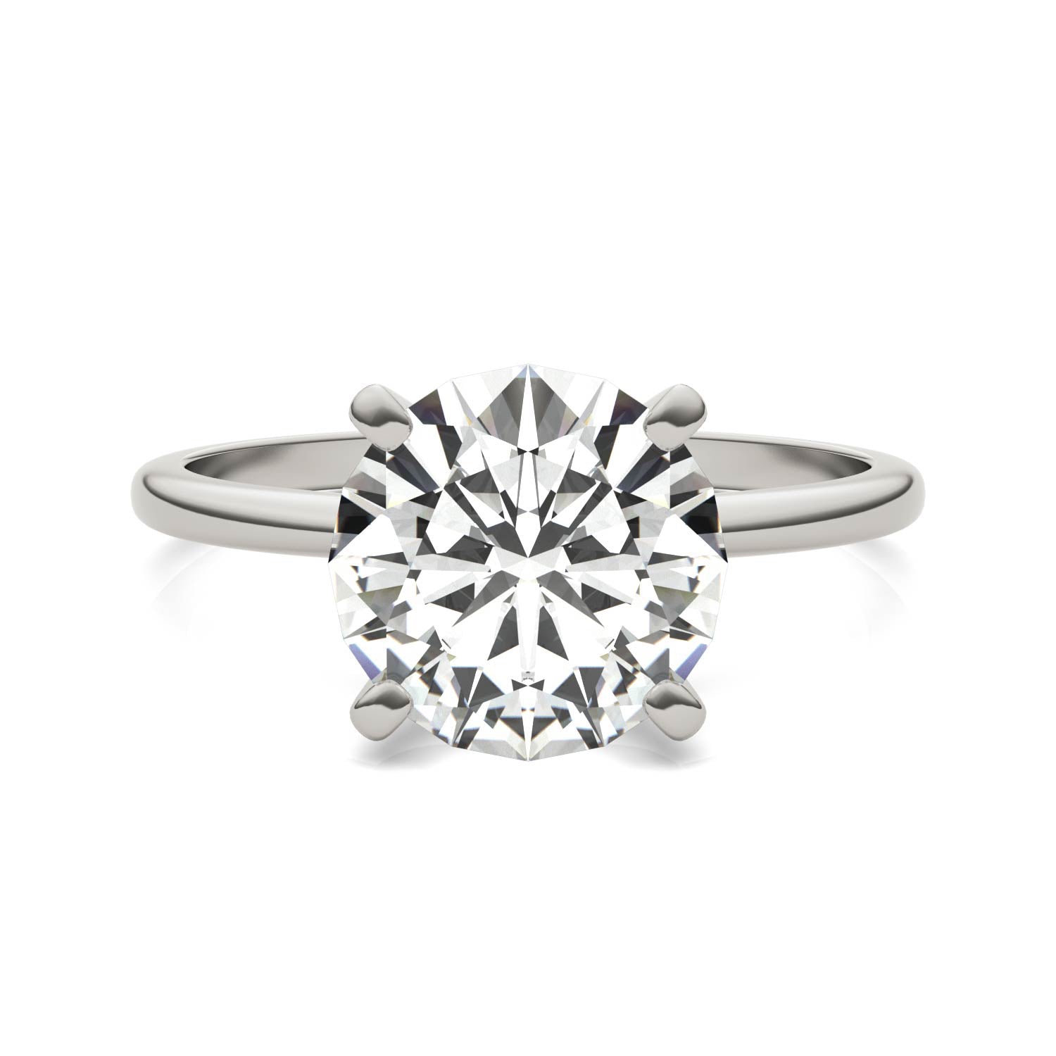 2.70 CTW DEW Round Forever One™ Moissanite Solitaire Engagement Ring