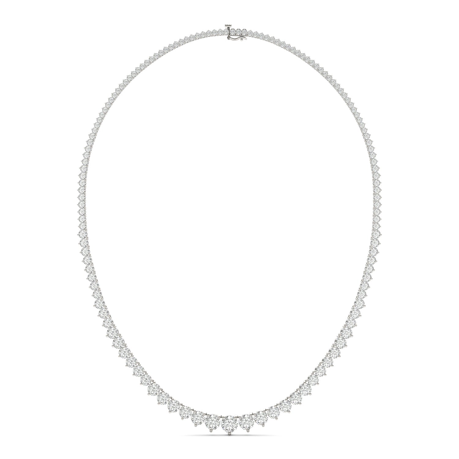 10.65 CTW DEW Round Forever One™ Moissanite Graduated Riviera Tennis Necklace