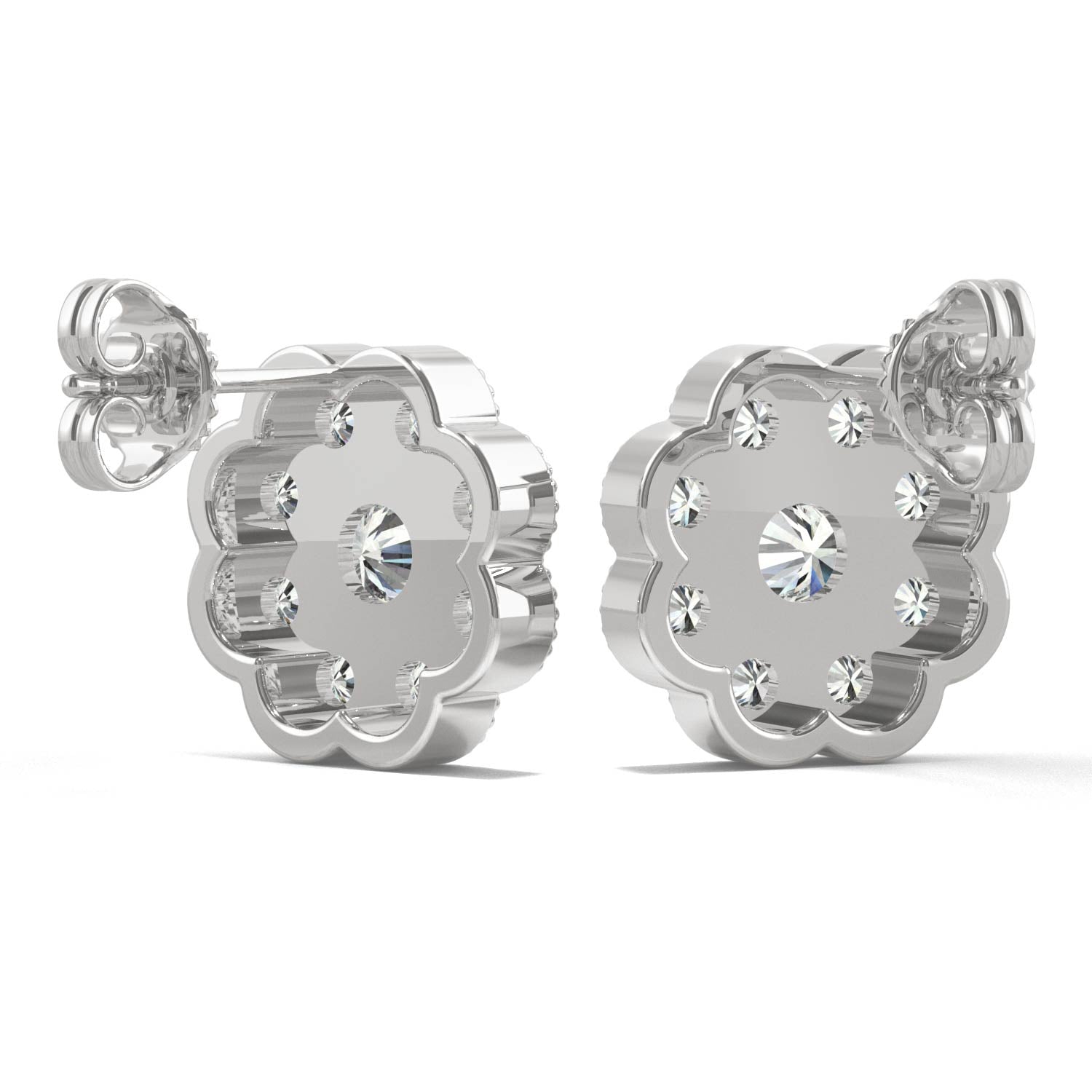 0.80 CTW DEW Round Forever Bright™ Moissanite Floral Earrings