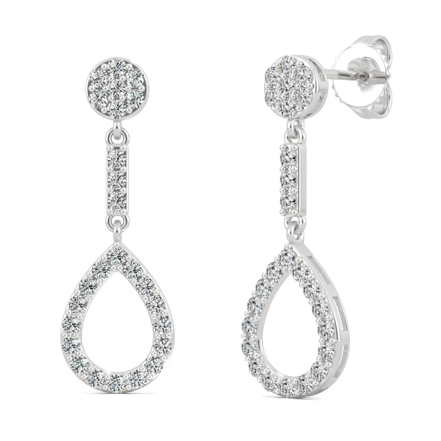 0.52 CTW DEW Round Forever Bright™ Moissanite Tear Drop Earrings