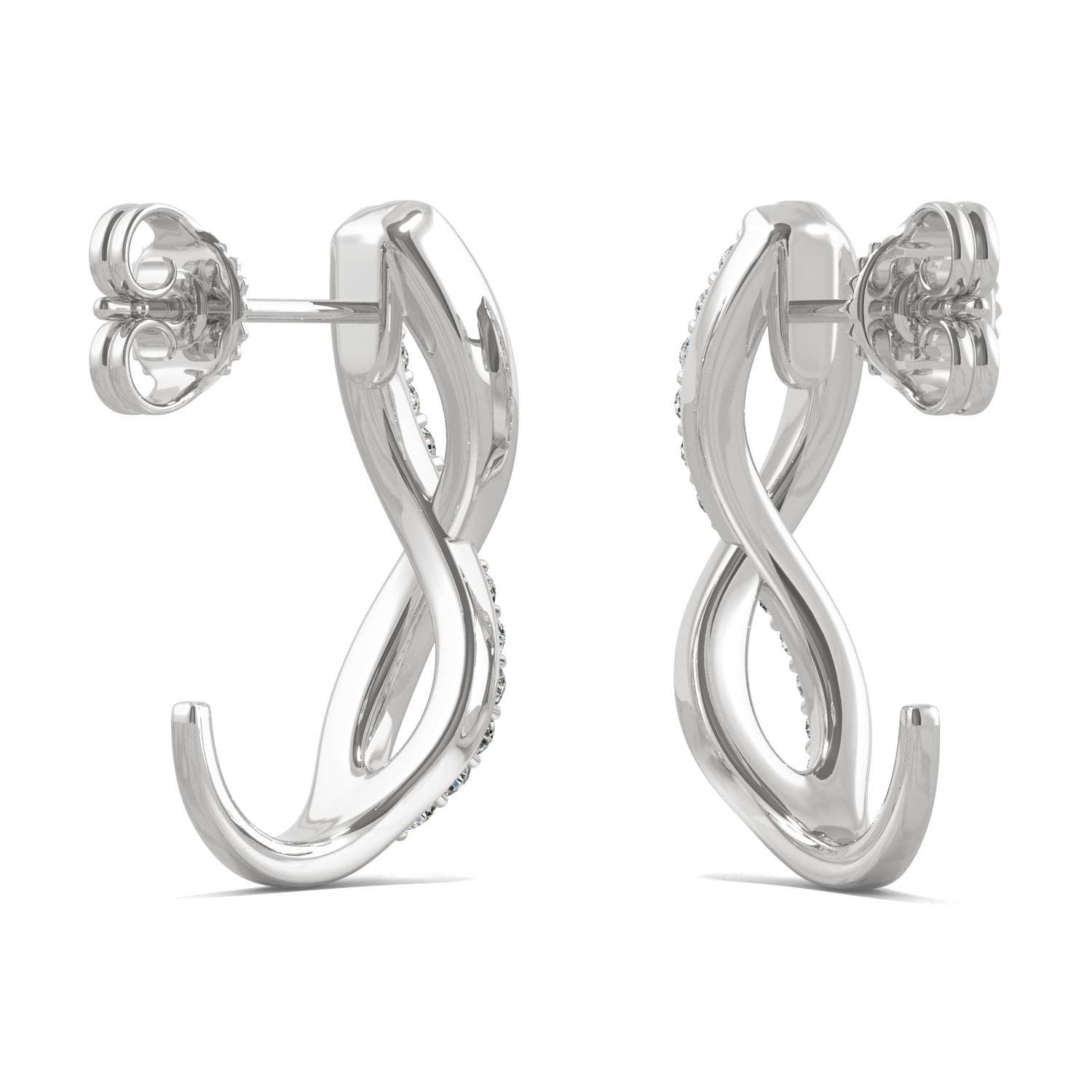 0.16 CTW DEW Round Forever Bright™ Moissanite Jhoop Infinity Earrings
