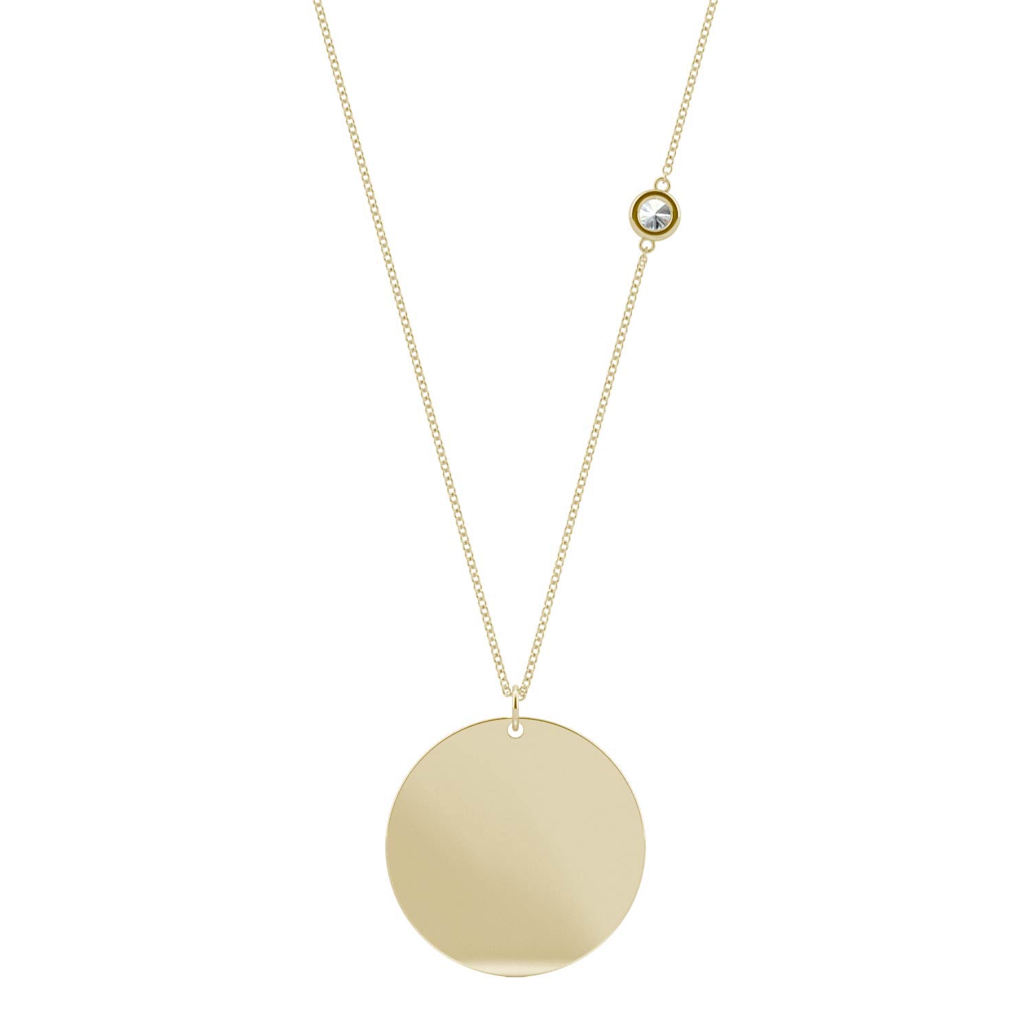 Round Forever One™ Moissanite Ouro Collection Large Disc Necklace