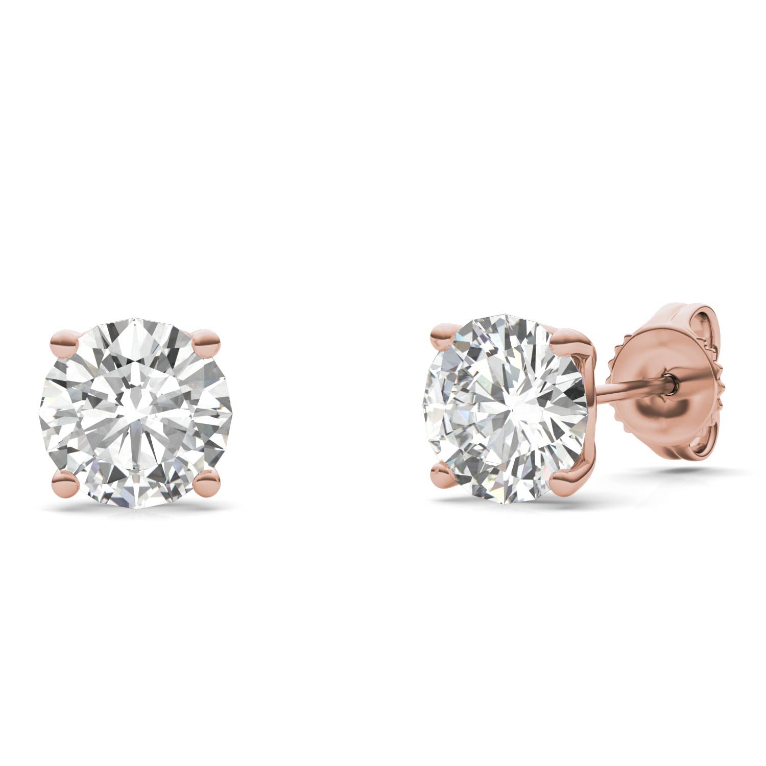 2.08 CTW DEW Round Forever One™ Moissanite Signature Basket Stud Earrings
