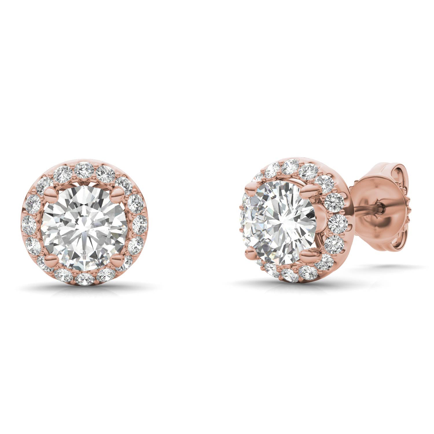 1.18 CTW DEW Round Forever One™ Moissanite Signature Halo Earrings
