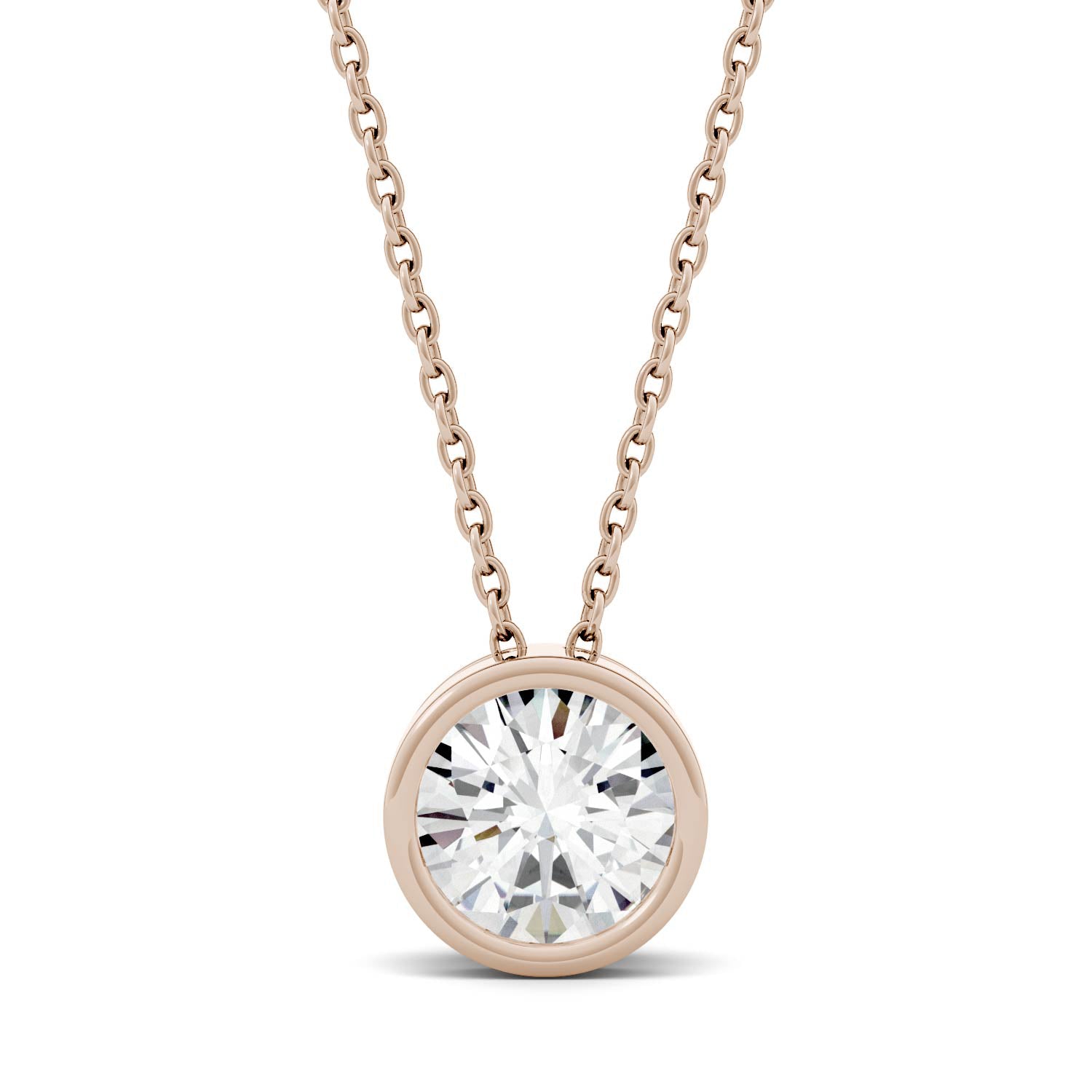 1.00 CTW DEW Round Forever Bright™ Moissanite Necklace