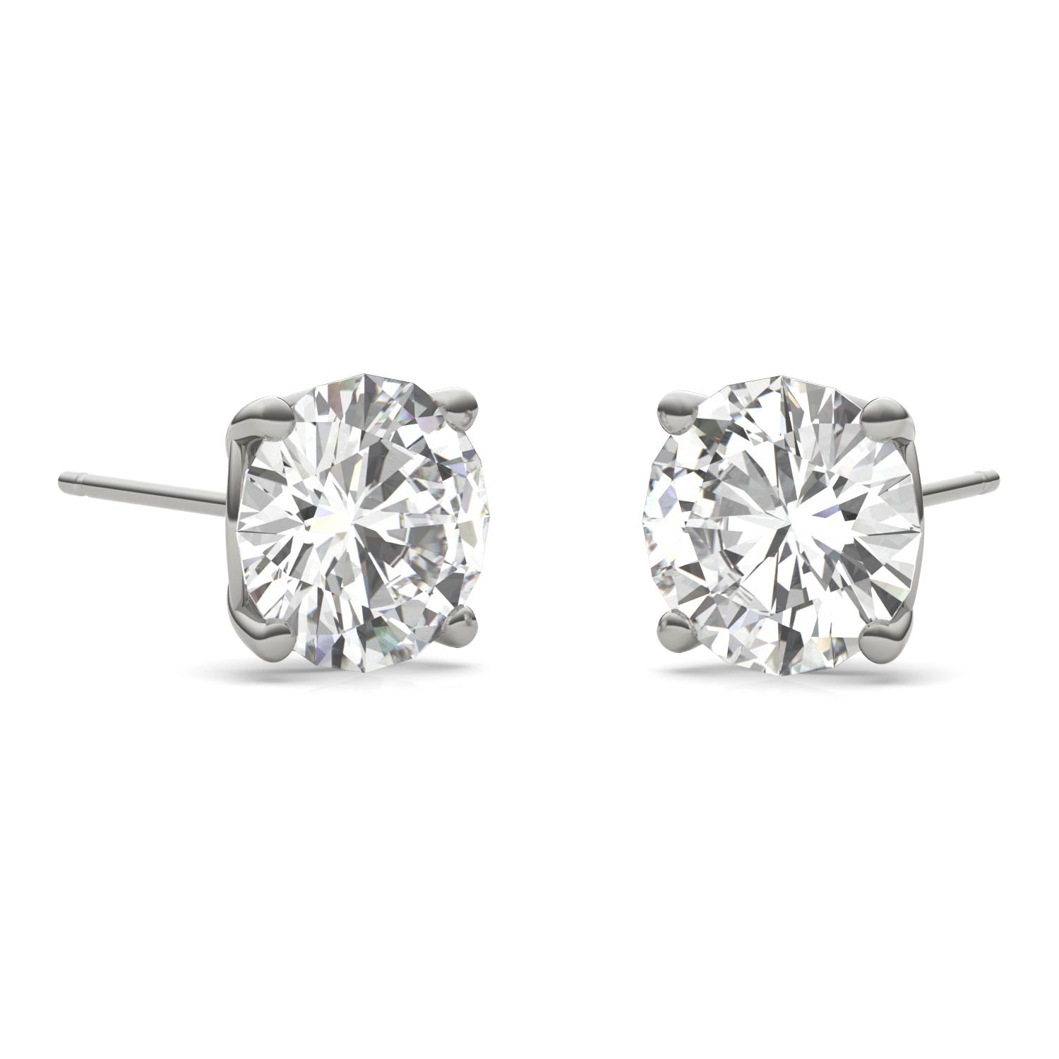 3.20 CTW DEW Round Forever One™ Signature Moissanite Basket Stud Earrings