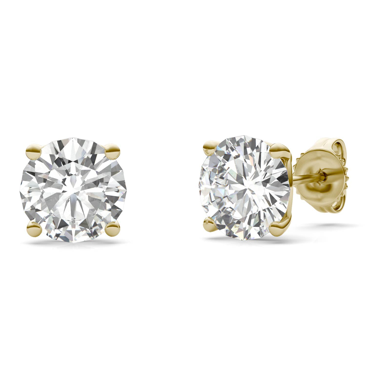 3.20 CTW DEW Round Forever One™ Signature Moissanite Basket Stud Earrings