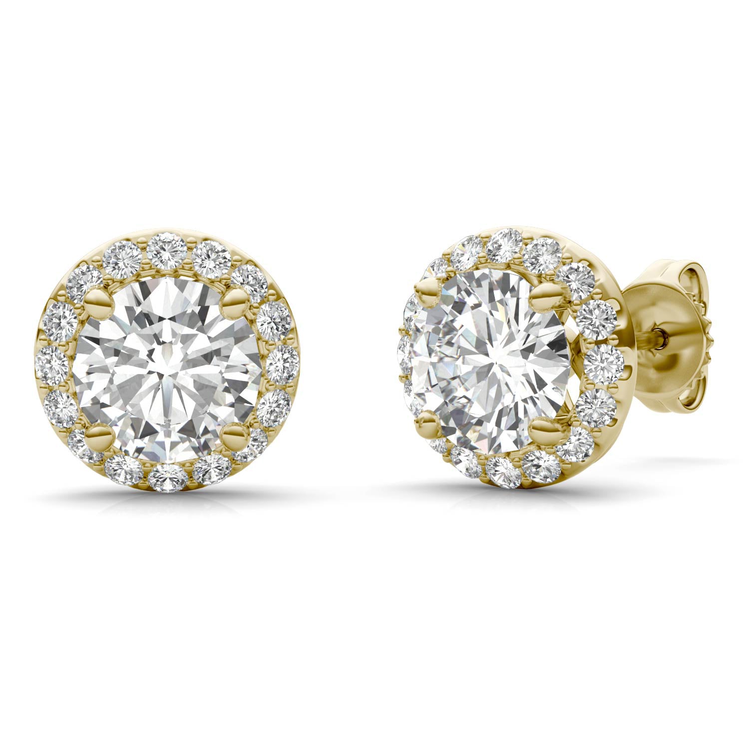 2.40 CTW DEW Round Forever One™ Signature Moissanite Halo Earrings