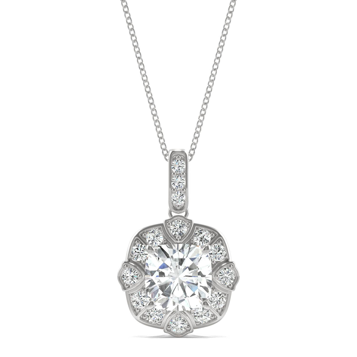 1.55 CTW DEW Cushion Forever Bright™ Moissanite Necklace